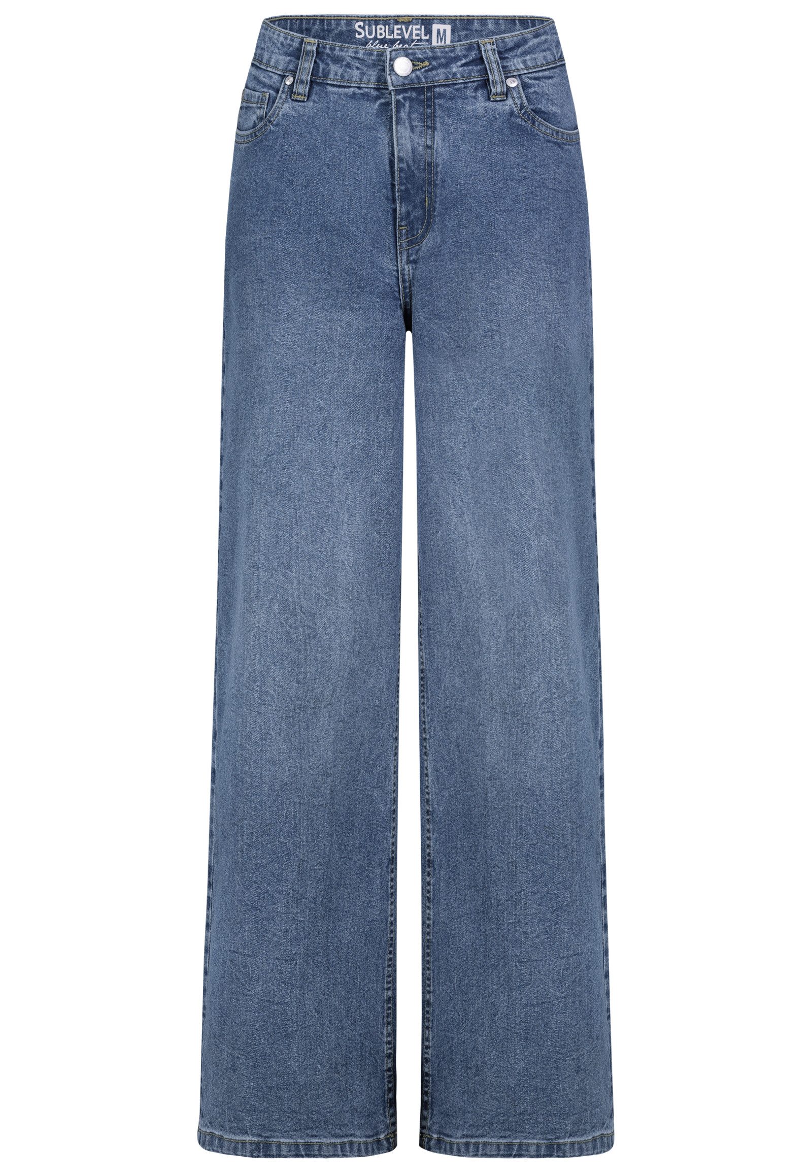 SUBLEVEL Boyfriend-Jeans Denim mit weitem Bein günstig online kaufen