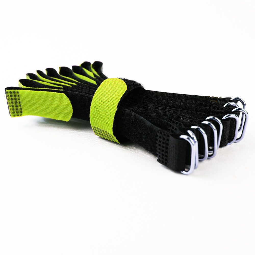 Goodymax Kabelbinder 10 Klettkabelbinder 15 cm neon Haken/Flausch auf GLEICHEN SEITEN wiederverwendar Klettband Klettverschluss Kabel Organizer