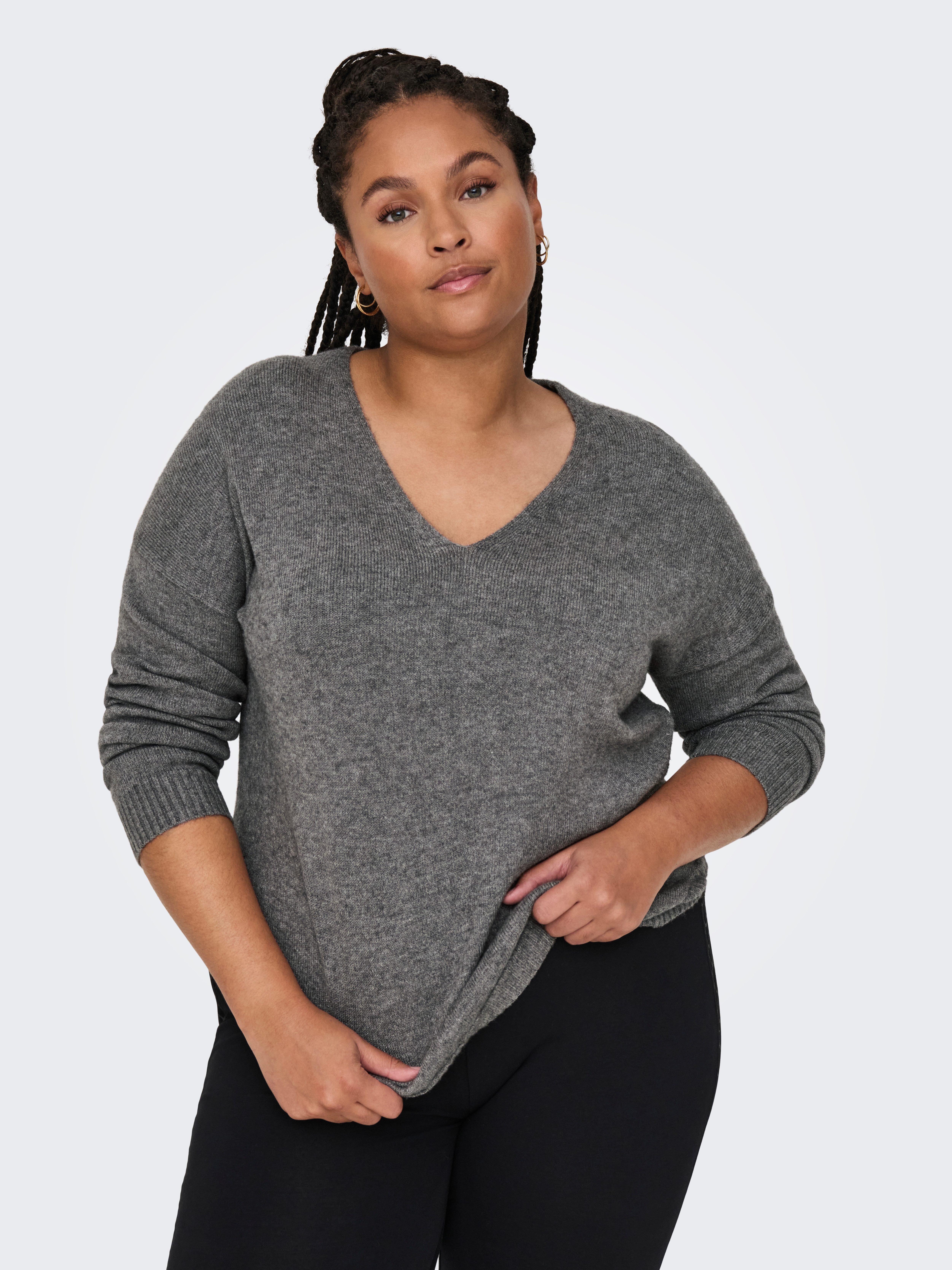 ONLY CARMAKOMA V-Ausschnitt-Pullover CARMARGARETA LS PULLOVER günstig online kaufen