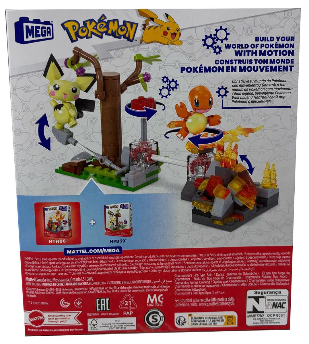 Mattel® Pokemon Charmander´s Fire-Type Spin Glumanda, Bau-Set 81 Teile Mega Spielbausteine