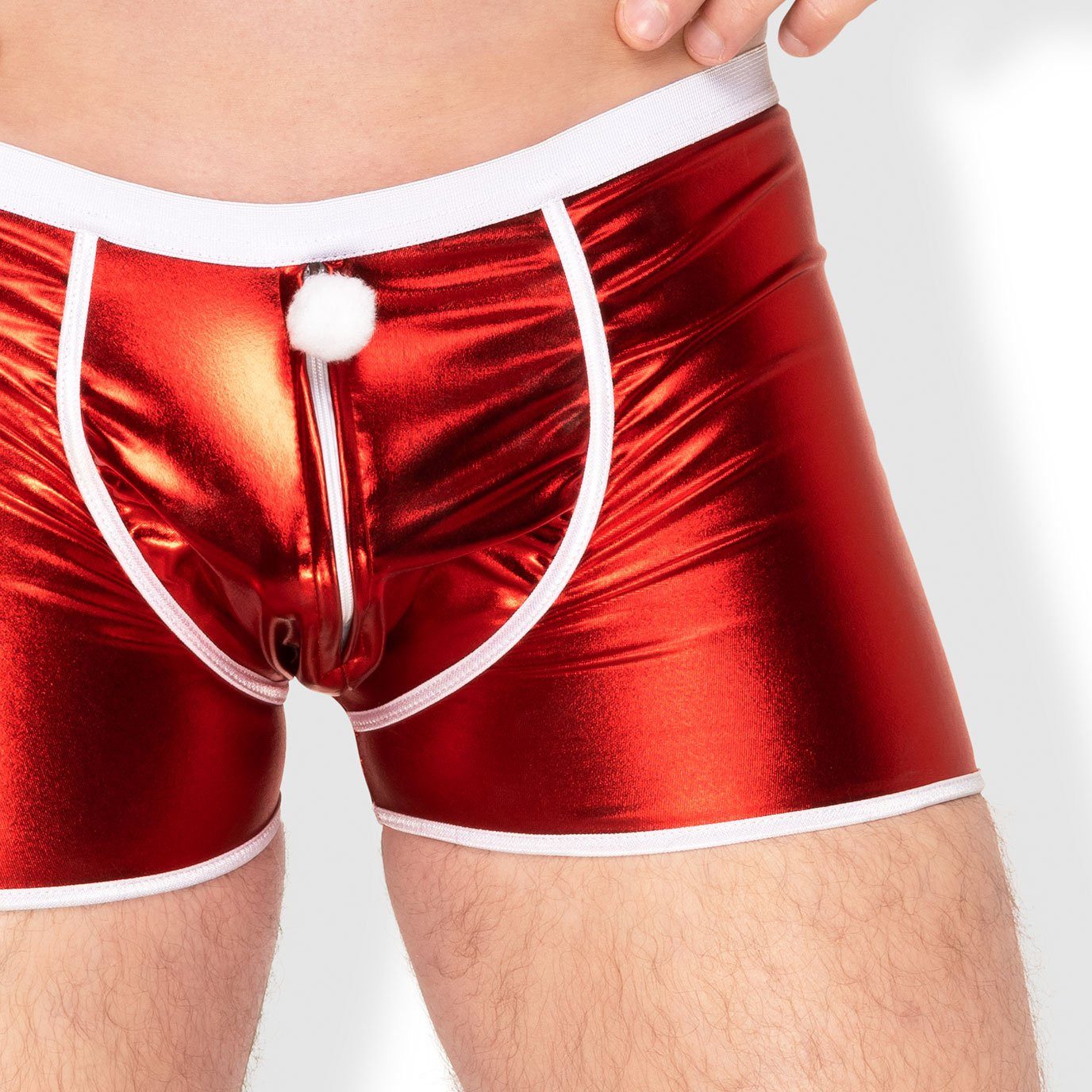 EIS Body Festliche Shorts mit Reißverschluss (1-tlg) blickdicht; sexy Verschluss; süßes Bommel-Detail