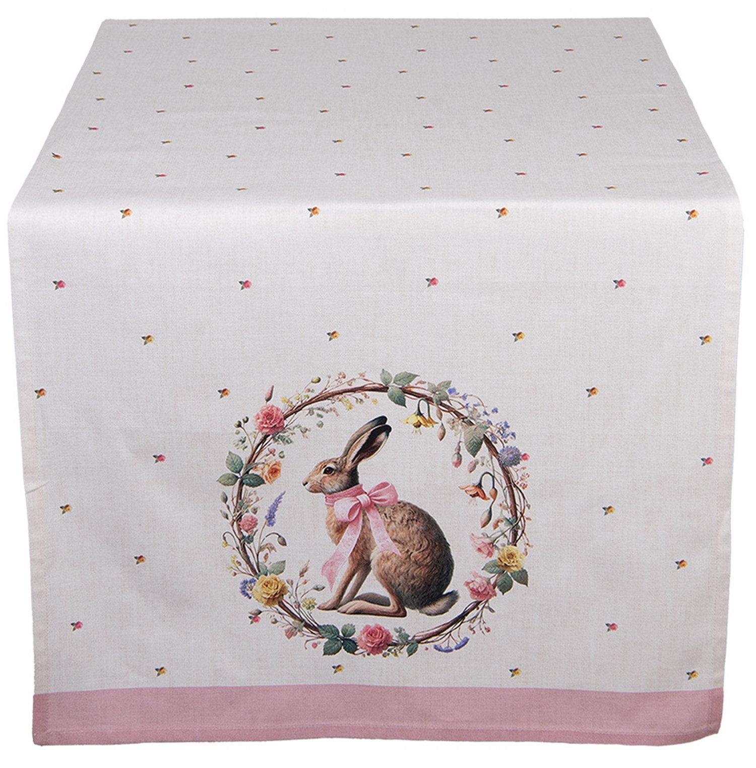 Clayre & Eef Tischläufer Easter Whispers Collection (1-tlg, 1-teilig), Tischläufer Tischdecke ca.50x140cm Baumwolle