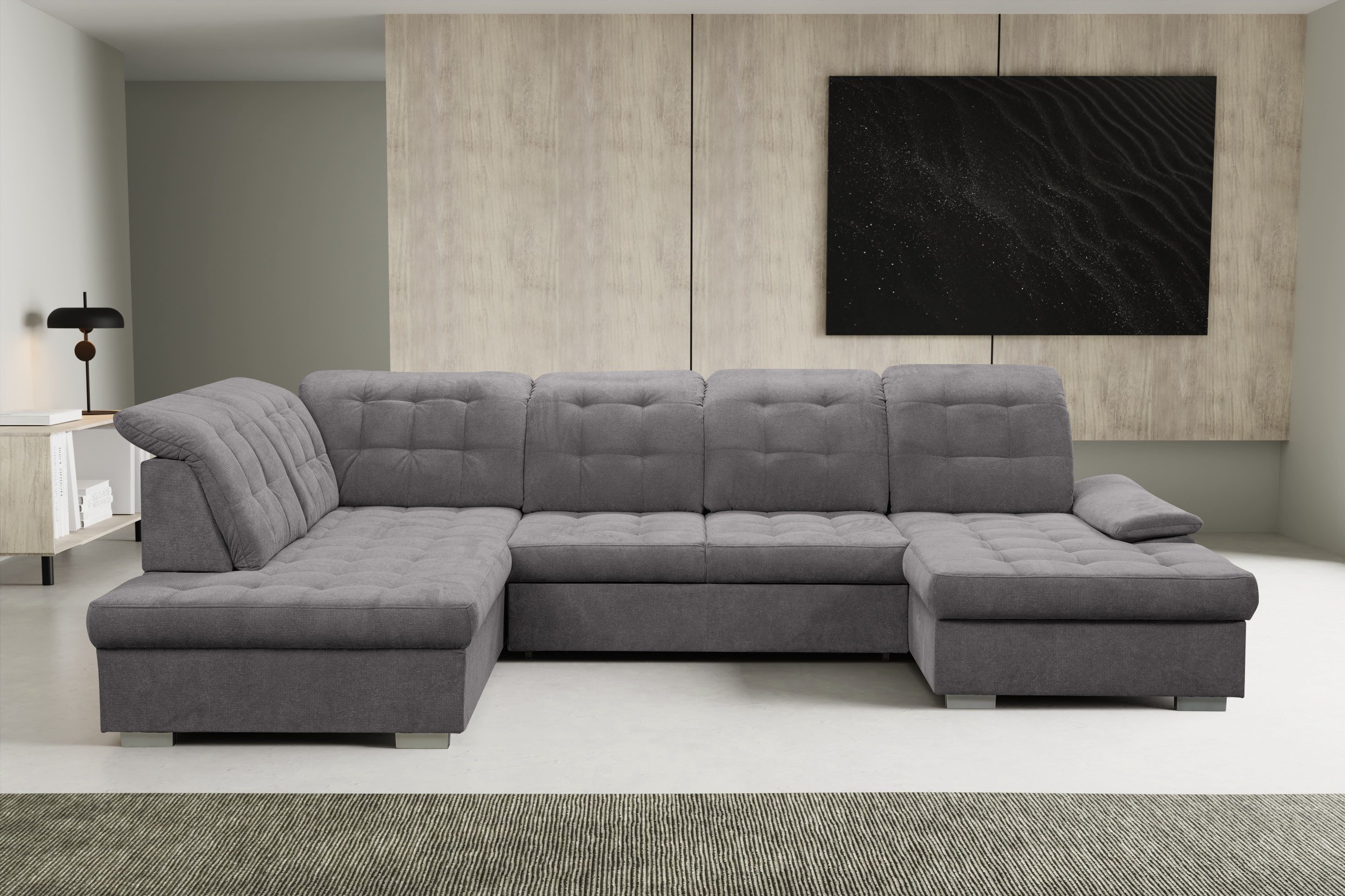 WERK2 Wohnlandschaft Kordula-New Multifunktion Couch, Breite 332cm, U-Form, günstig online kaufen