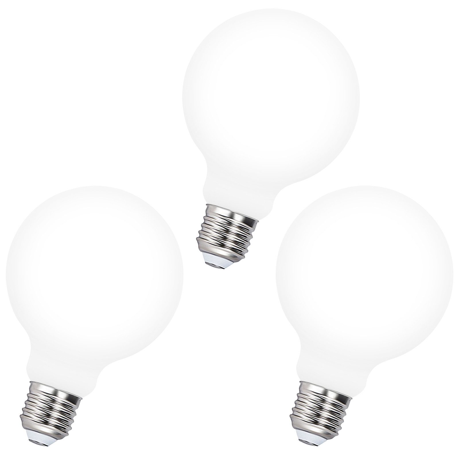 ENUOTEK LED-Leuchtmittel LED Große Glühbirne Lampe 8W 950Lm für Hängelampe Wandlampe Stehlampe, E27, G95, 3 St., Kaltweiß 6000K, Dimmbar