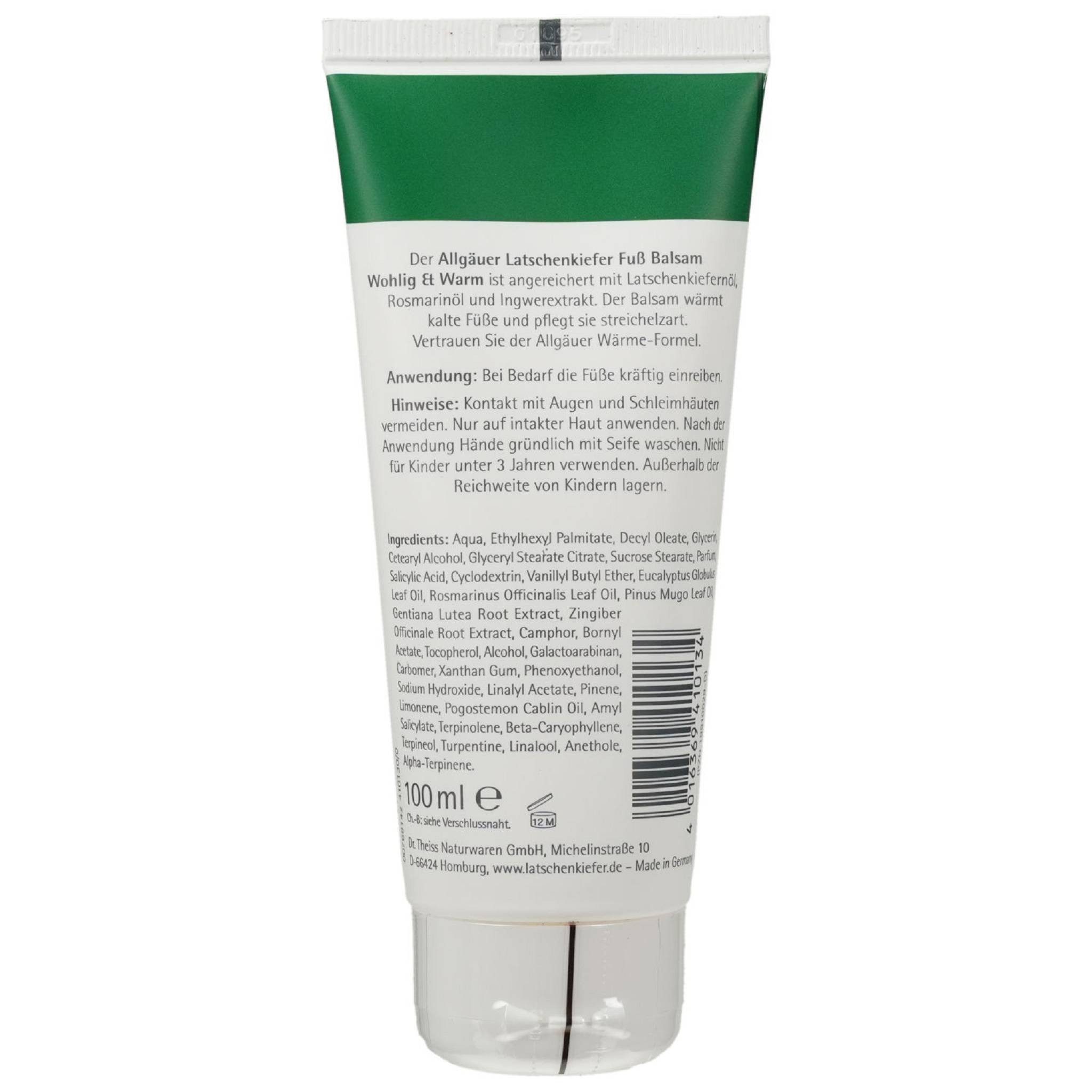 Dr. Theiss Naturwaren GmbH Fußcreme ALLGÄUER LATSCHENK. Fuß Balsam wohlig & warm