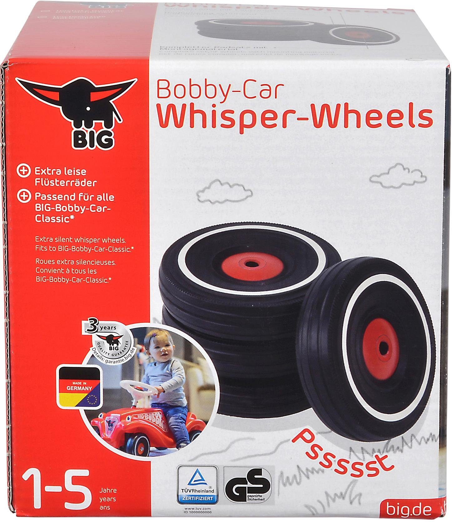 Räder-Set Bobby Car Reifen-Set BIG Flüsterreifen Flüster-Räder in schwarz 