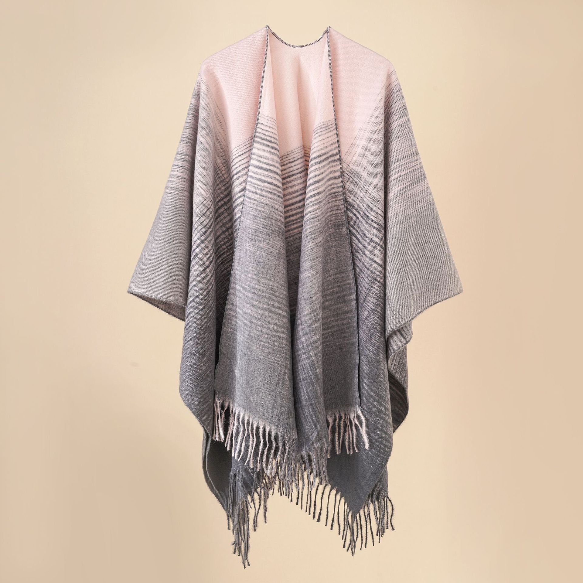 XDeer XXL-Schal Damen Schal,XXL Schal,Poncho in kuscheliger mit kleinen Fransen, Winterschal Damen Halstuch Geschenk für Frauen pink1