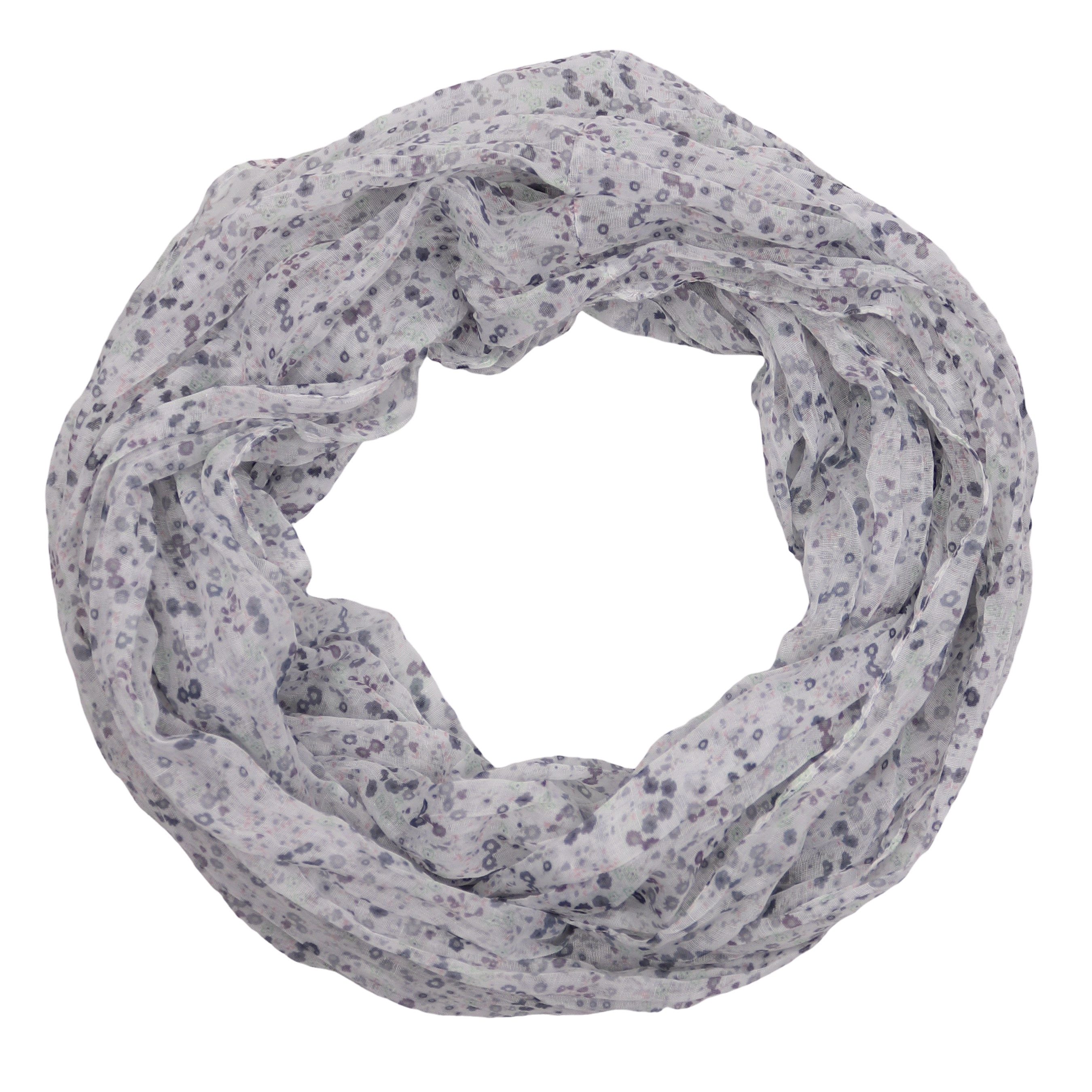 MIRROSI Loop Damen Schal mit Blümchen Muster, Weich, Schlauchschal, (ca.45x75cm, zweimal um den Hals wickelbar), Damen Halstuch ideal für Frühling, Sommer oder Herbst