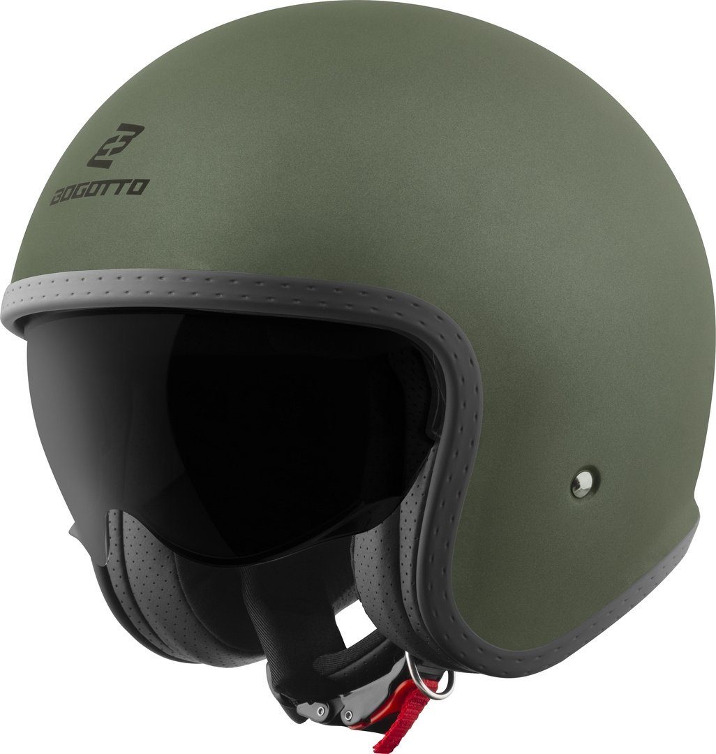 Bogotto Motorradhelm H589 Solid Jethelm, herausnehmbares Innenfutter,integriertes Sonnenvisier