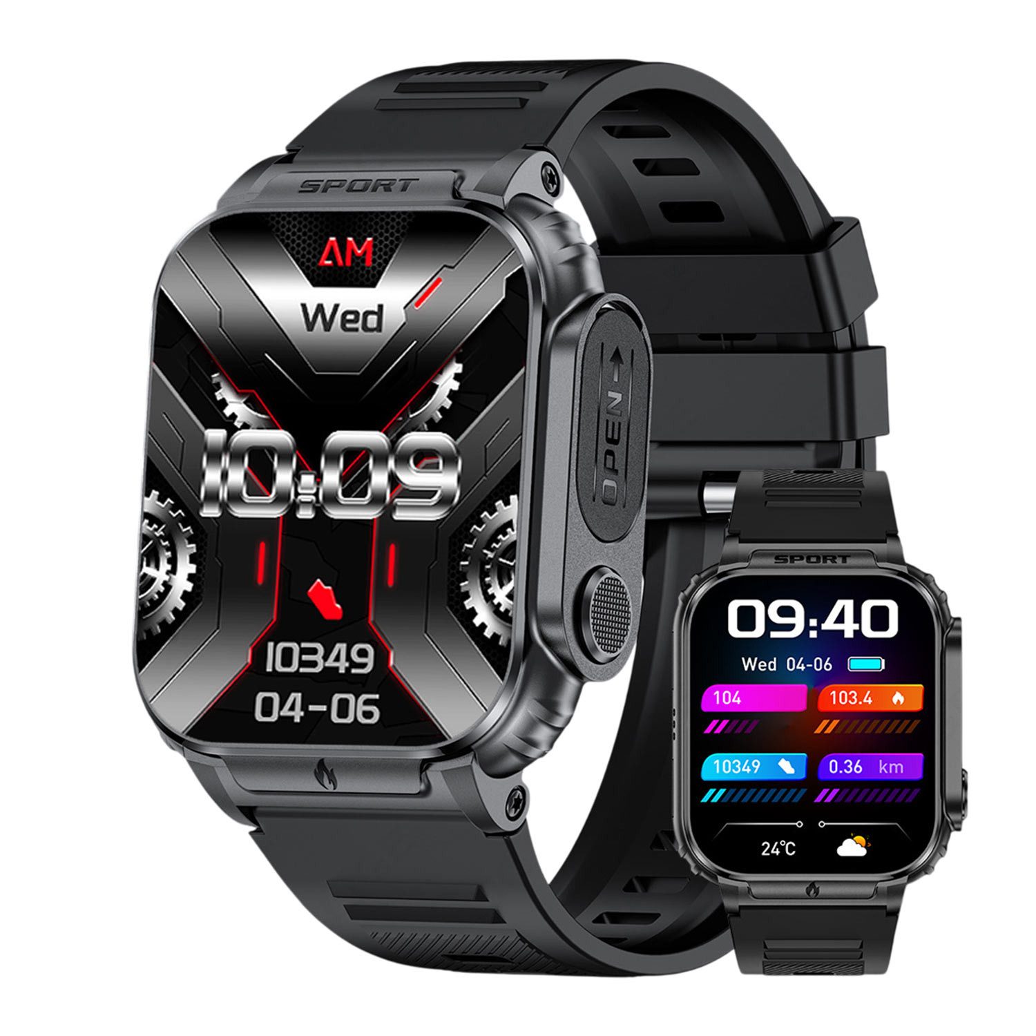 Refttenw 2-in-1 Feuerzeug,Smartwatch,Sport-Smartwatch,Armbanduhr,500mAh Smartwatch