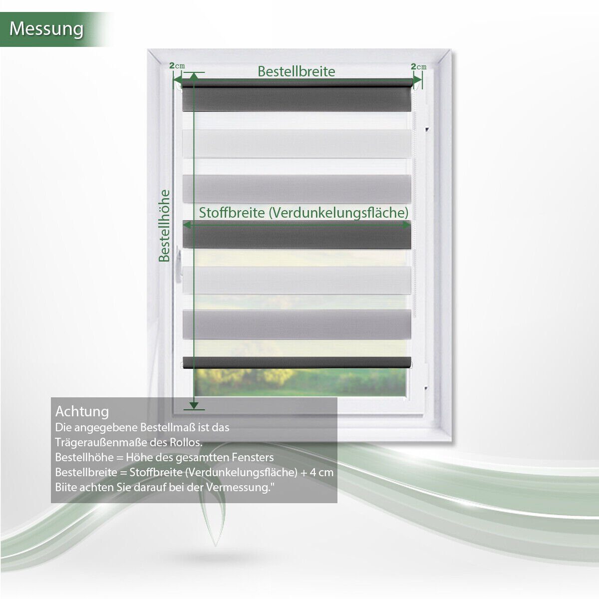 Doppelrollo ohne Bohren 130cm/150cm/230cm, OUBO, freihängend, Klemmfix, rollo für Fenster und Tür mit Klemmträger Lichtschutz und Sichtschutz – Bild 5 von 5