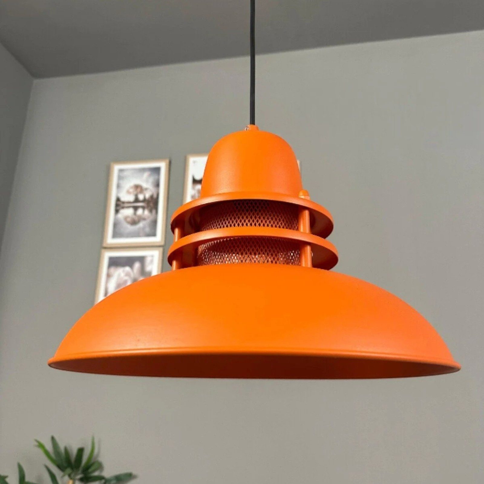 Bamyum Pendelleuchte Bamyum Hängelampe Metall Ø34 cm E27 Retro Lampe, ohne Leuchtmittel