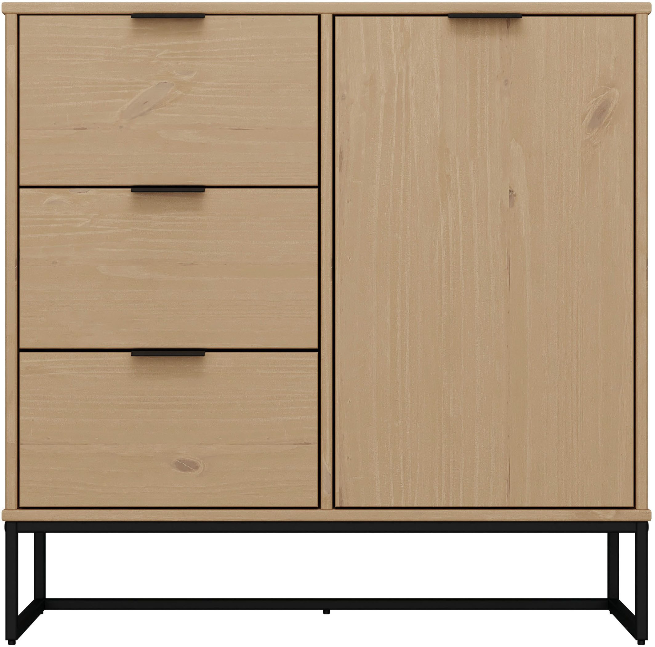 Inter Link Kombikommode Vivo (1 St), Kiefer Massiv, Soft-Close, Industrial Style, BxTxH: 100 x 45 x 80 cm