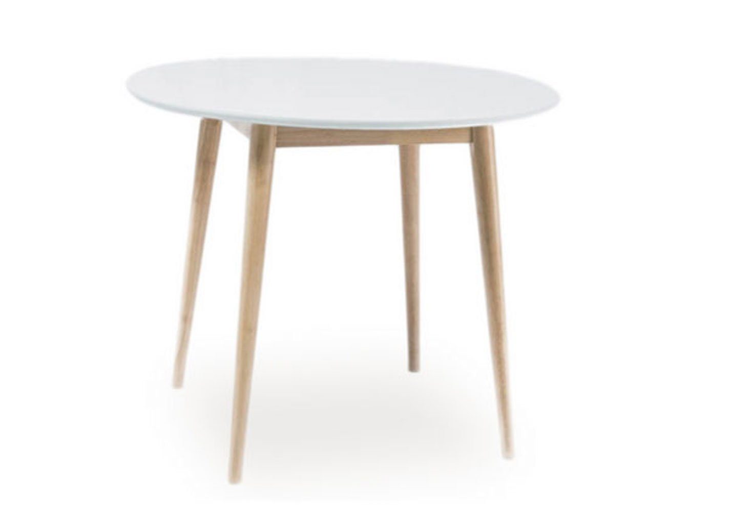 Feldmann-Wohnen Esstisch Larson, 90x90x75cm weiß Eiche runde Tischplatte
