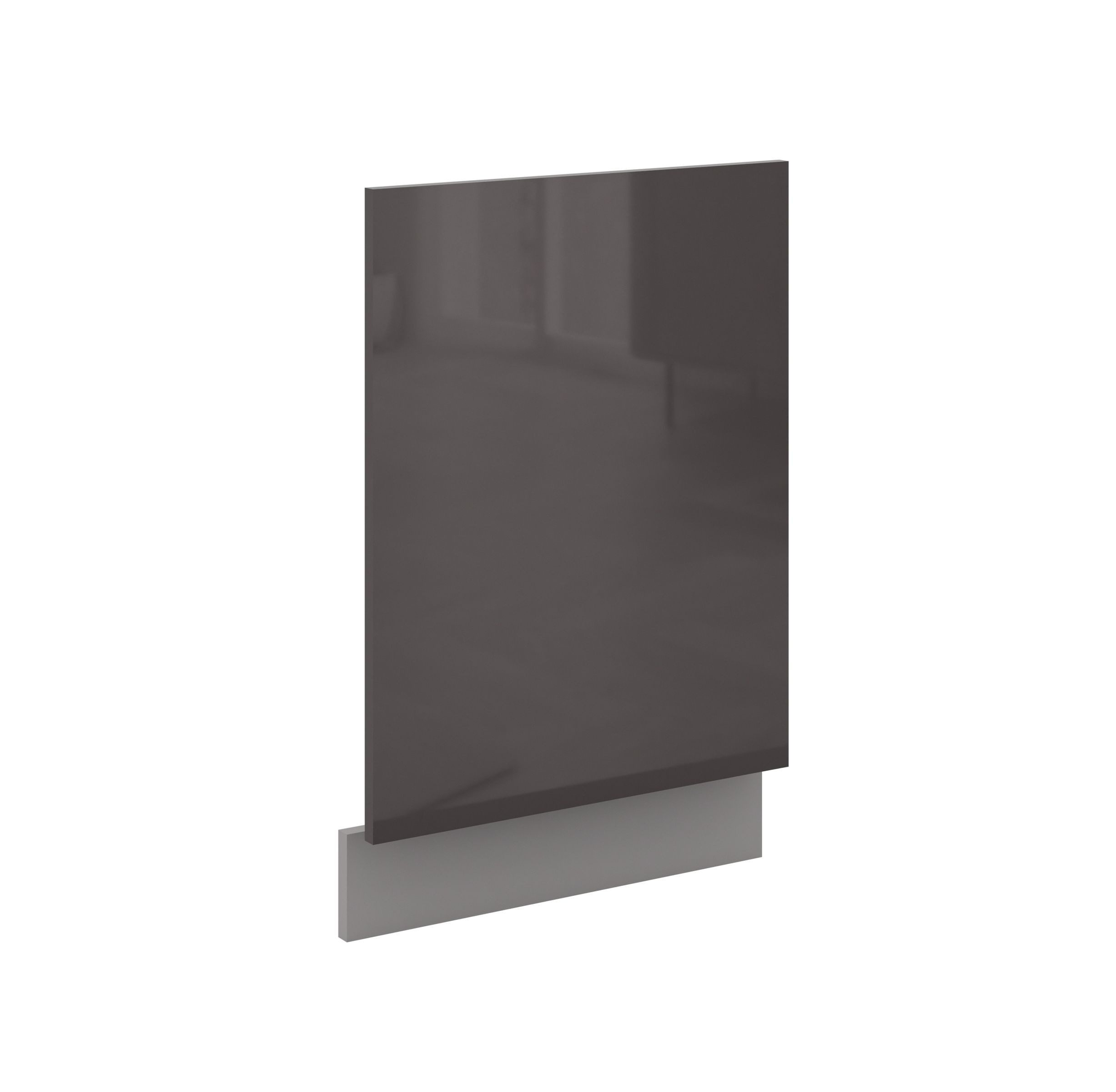 Küchen-Preisbombe Frontblende Geschirrspüler integriert 45 cm Grau Hochglanz Küche Bianca Grey (Frontblende Geschirrspüler integriert, 1 St), Modern