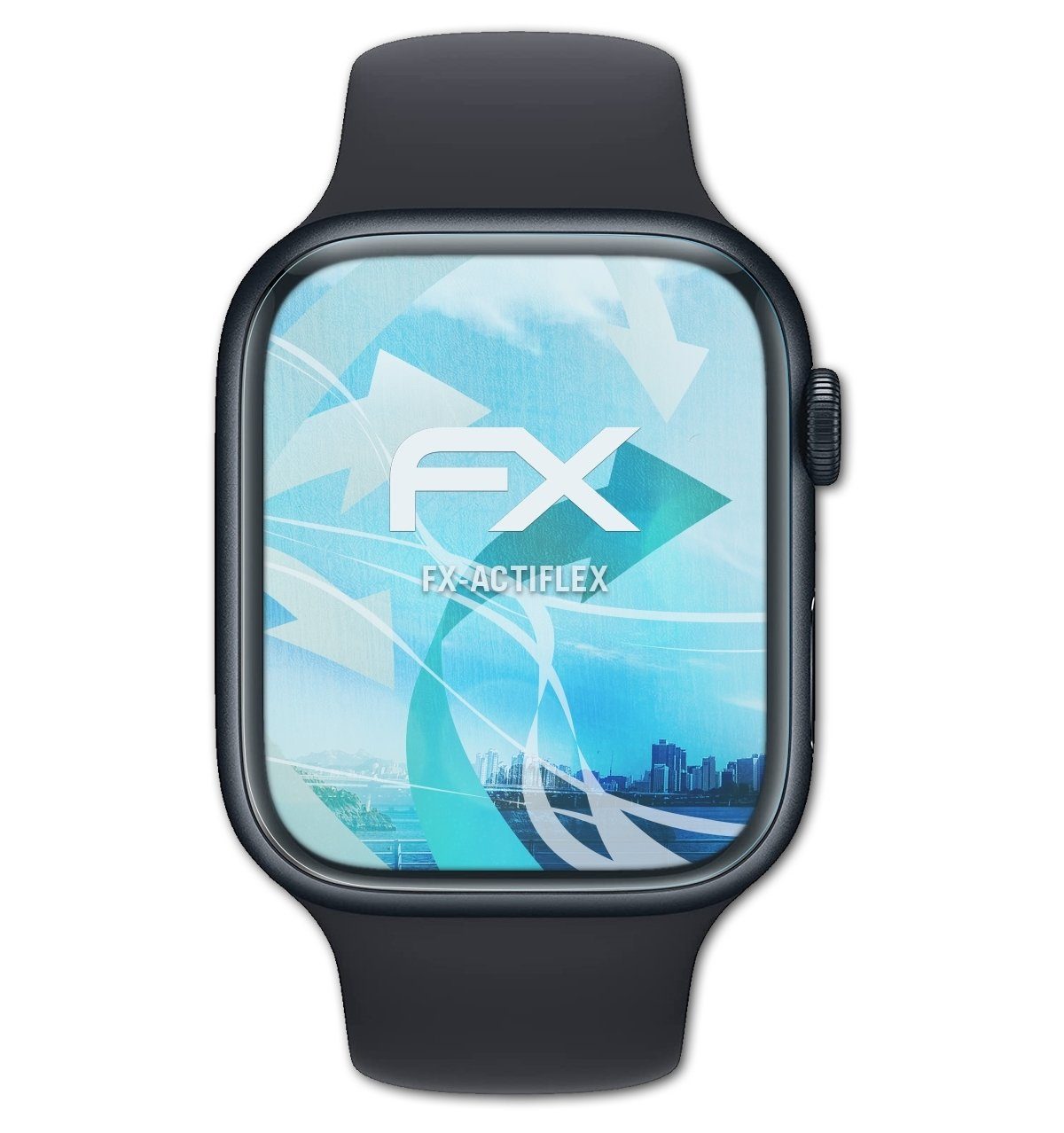 atFoliX Schutzfolie Displayschutzfolie für Apple Watch 45 mm Series 8, (3 Folien), Ultraklar und flexibel