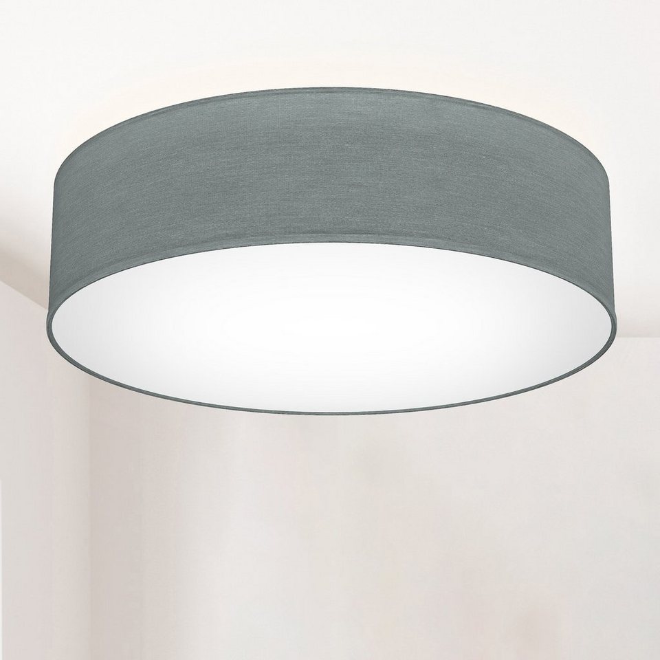 Deckenleuchte Grau 4x E27 Leuchte Stoff Deckenlampe Modern Decke Beleuchtung