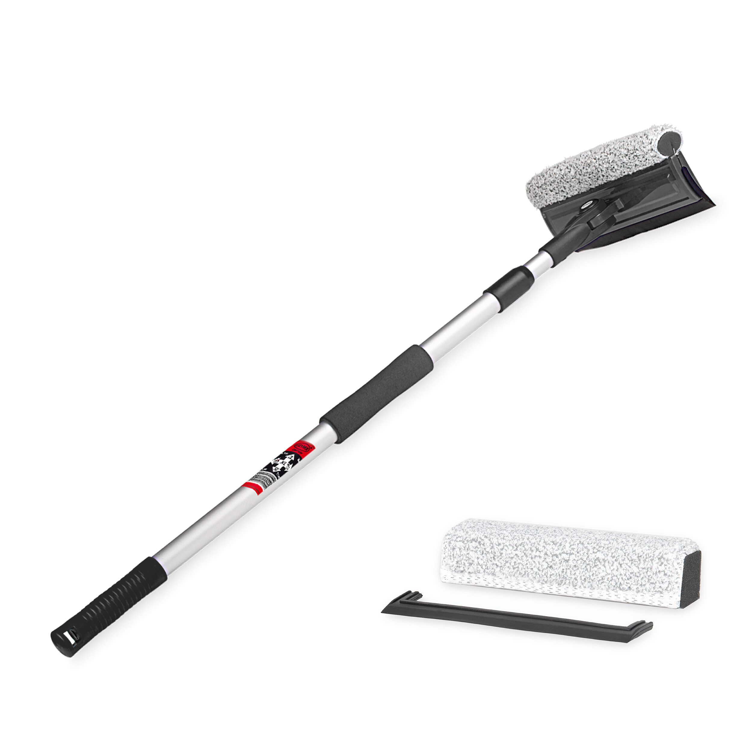 HEYNER Autowaschbürste Scheibenreiniger Set INSECT Alu XL 25x125 faltbar+Teleskop + Ersatzkit, (Set, 2-tlg., Mit Ersatzschwamm)