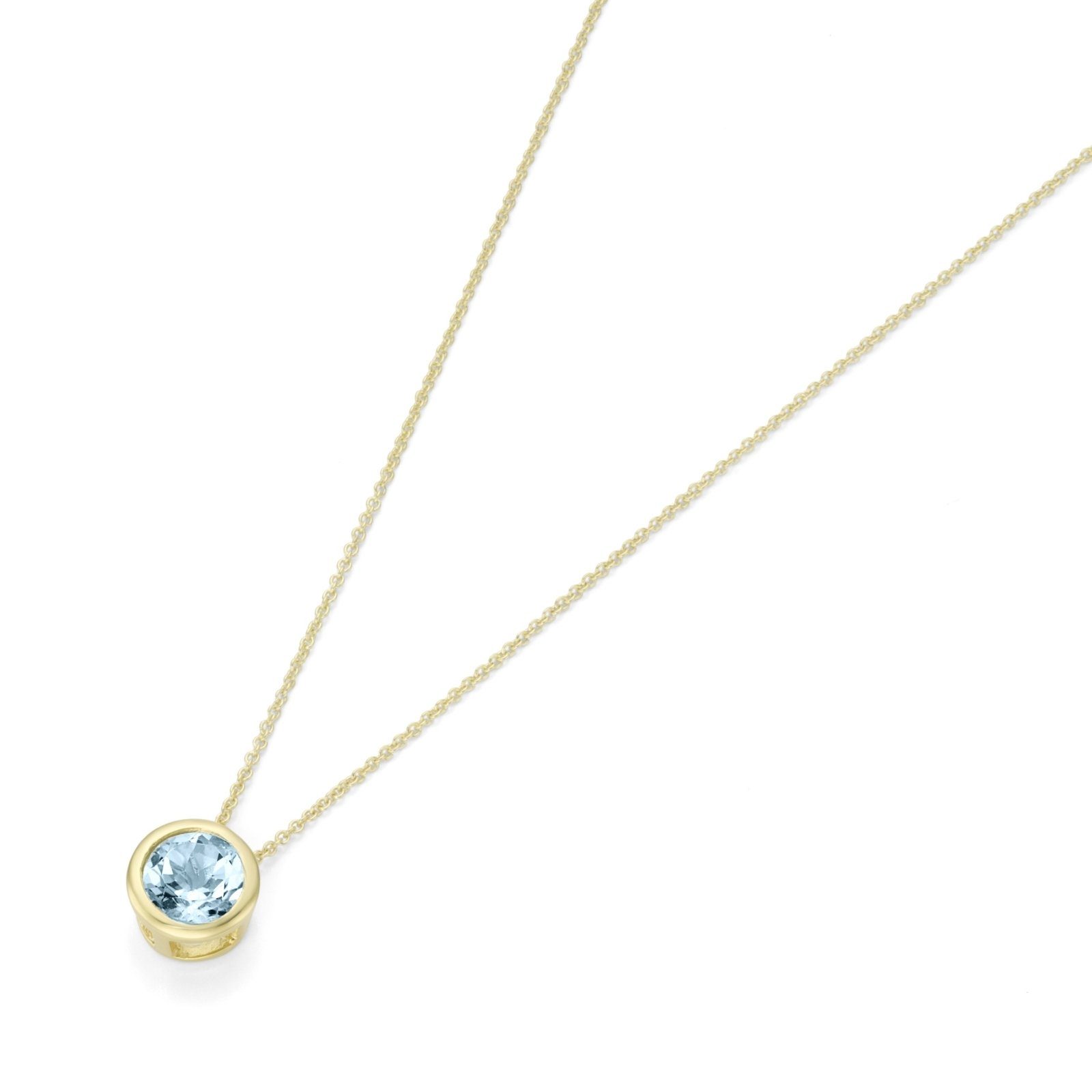 Luigi Merano Collier Anhänger mit Blautopas, Gold 375