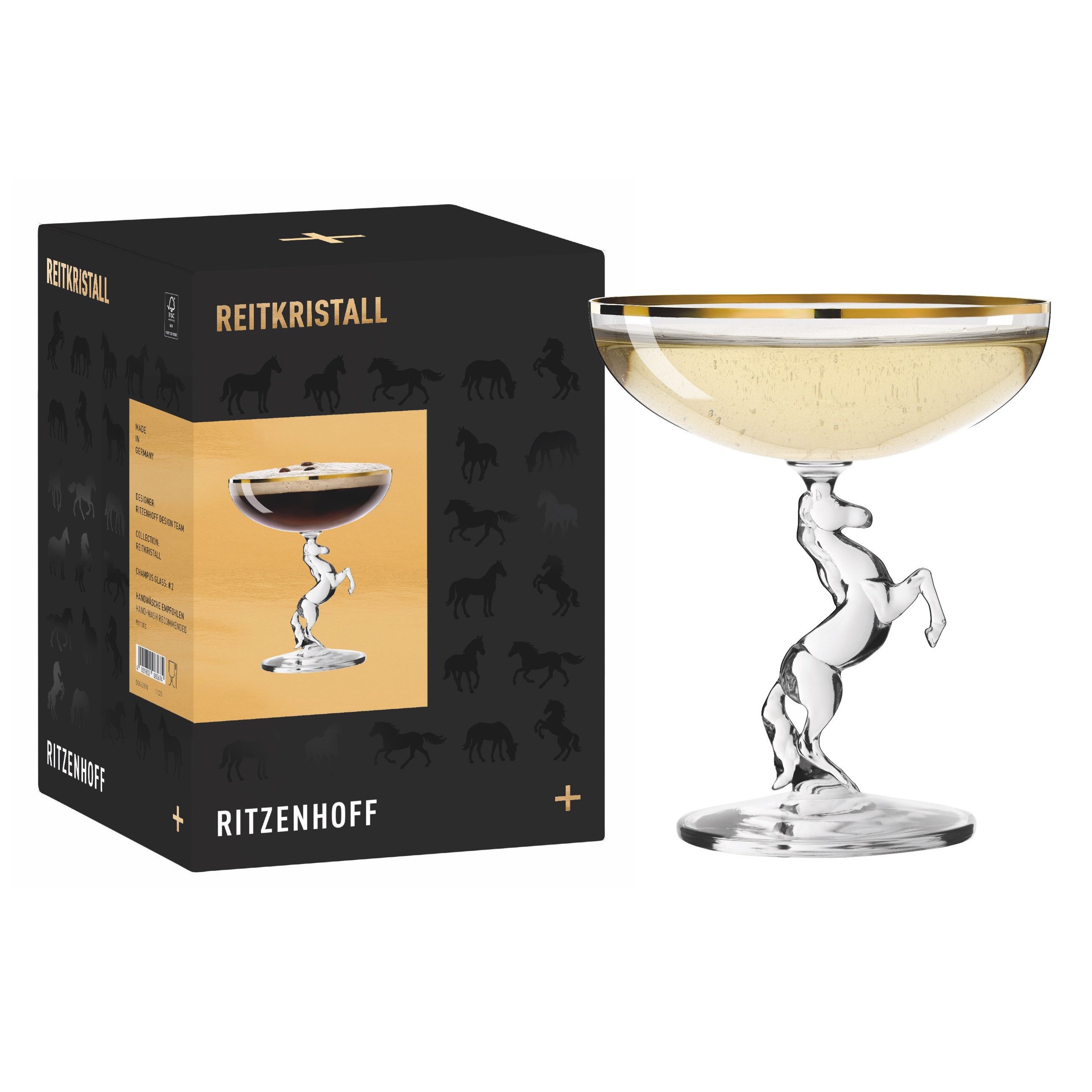 Ritzenhoff Champagnerglas Reitkristall
