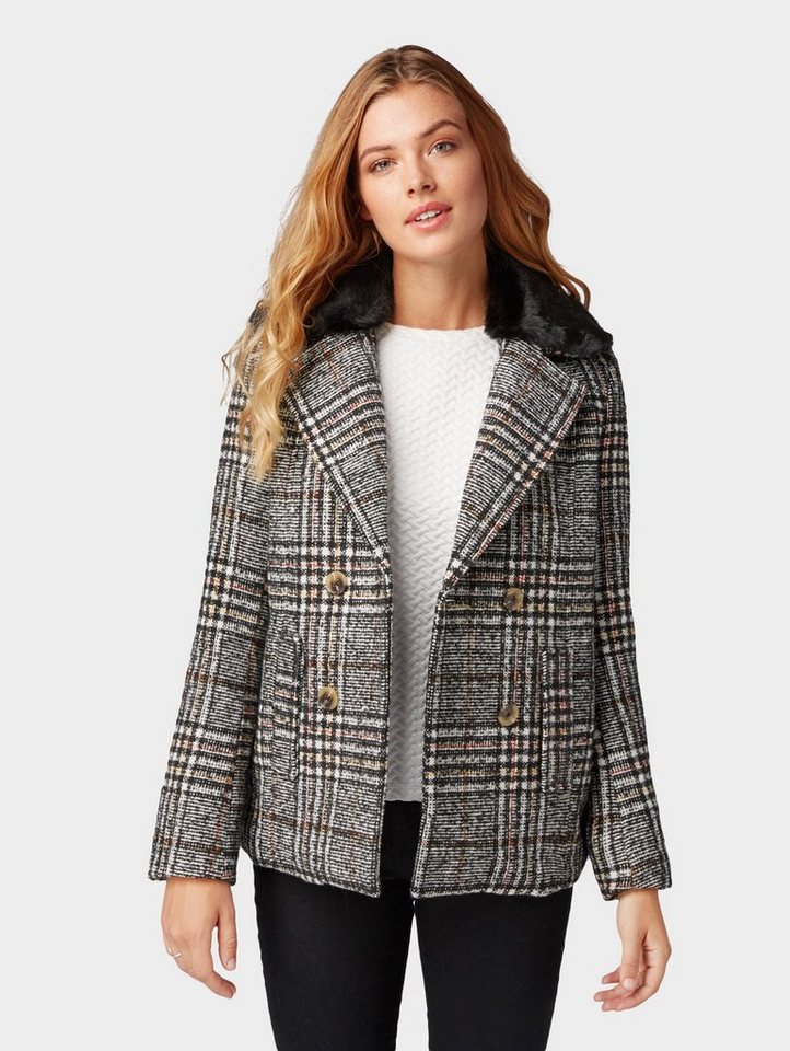 TOM TAILOR Denim Cabanjacke »Cabanjacke mit Kunstfellkragen« TOM TAILOR Denim Cabanjacke »Cabanjacke mit Kunstfellkragen«