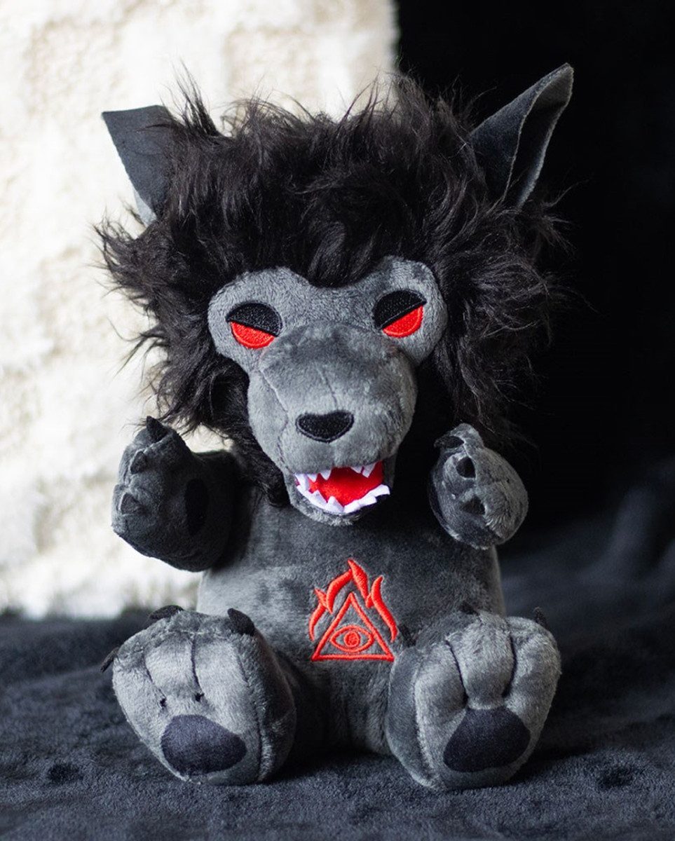 Horror-Shop Plüschfigur Schwarzer Gothic Werwolf Kuscheltier aus Plüsch 20
