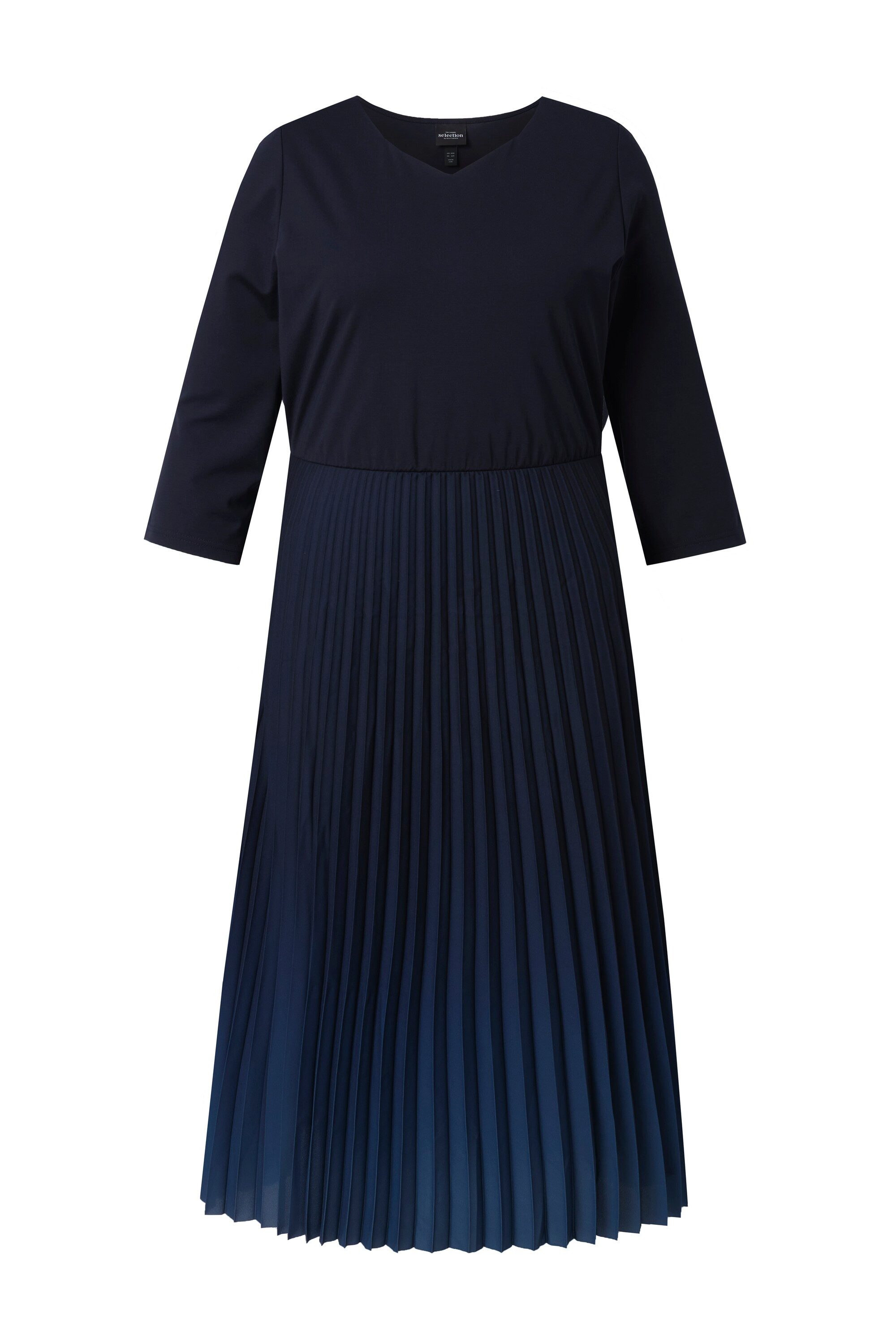 Ulla Popken Jerseykleid Midikleid mit Plisseerock günstig online kaufen