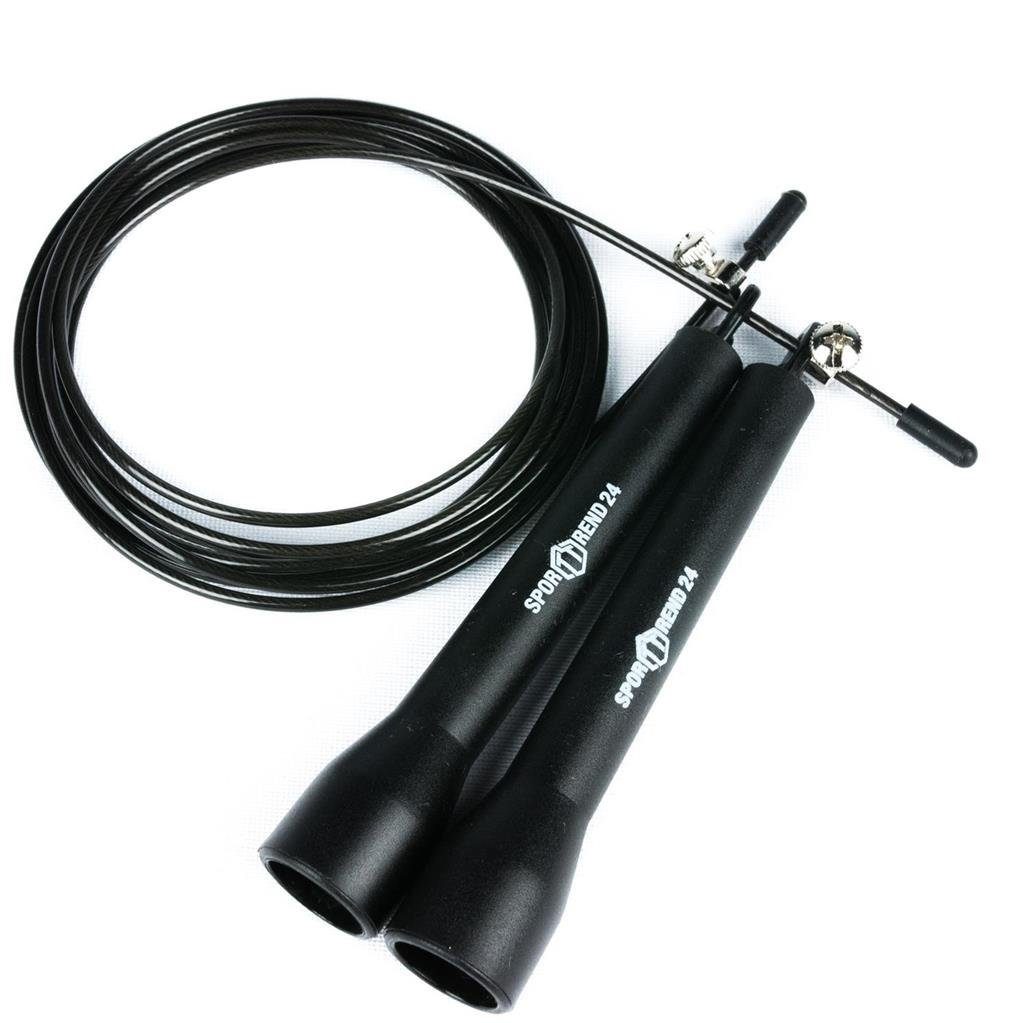 Springseil 3 m Schwarz mit Kunststoffgriff