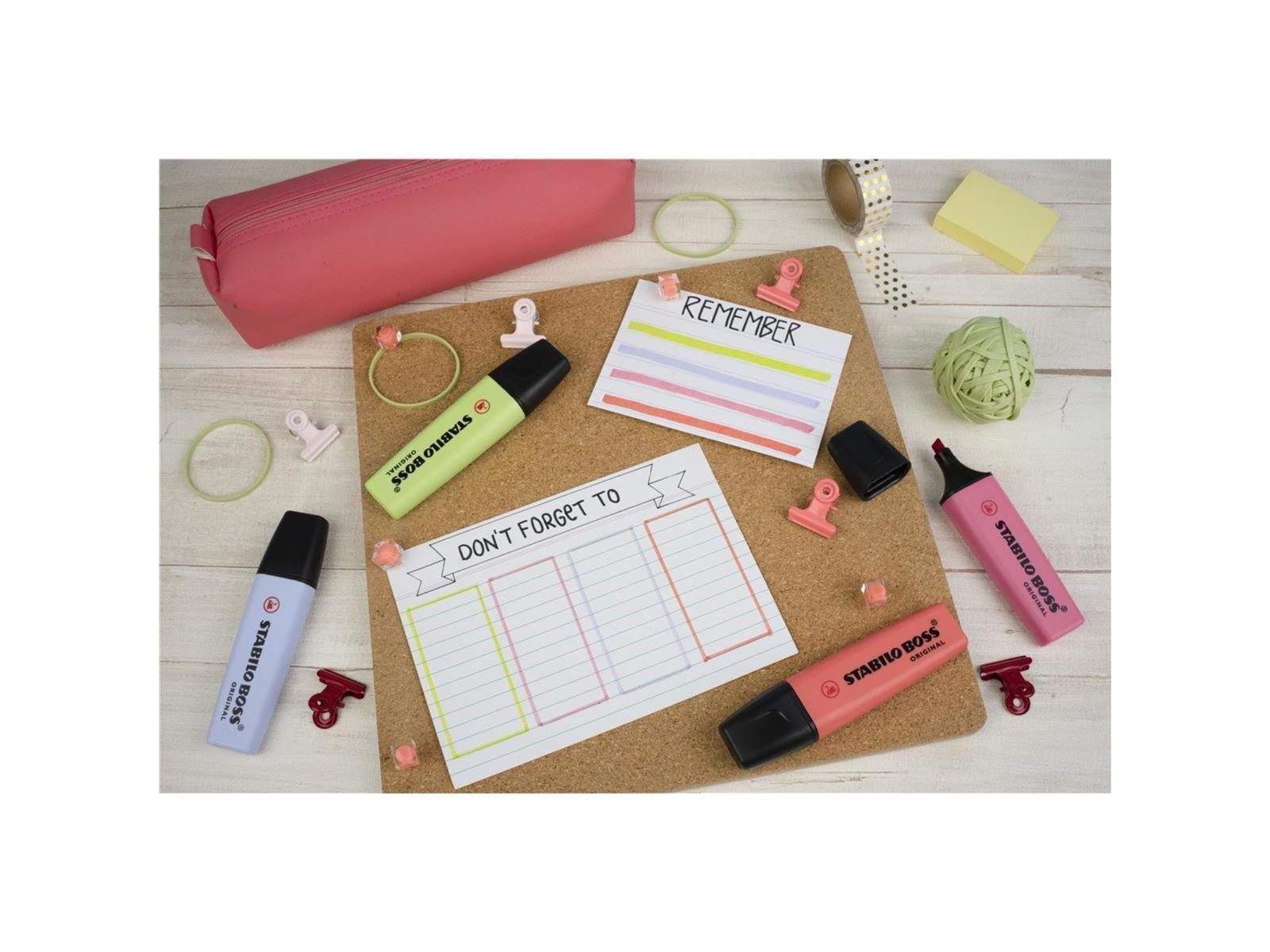 STABILO Marker STABILO BOSS Textmarker - 2+5 mm - pastell - 8er Set