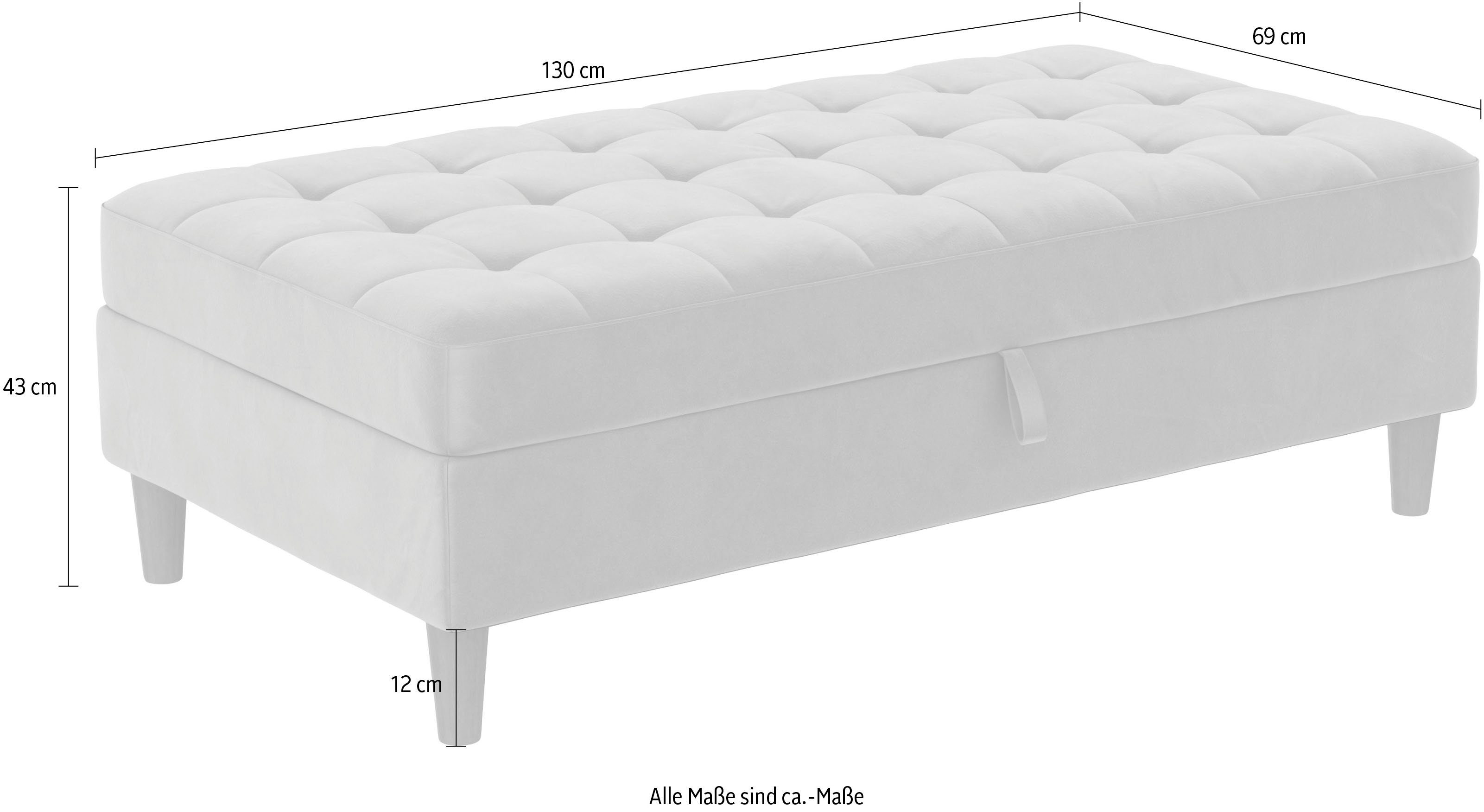 Dorel Home Stauraumhocker Presley, Polsterhocker mit Stauraum, frei im Raum stellbar, Sitzhöhe 43 cm
