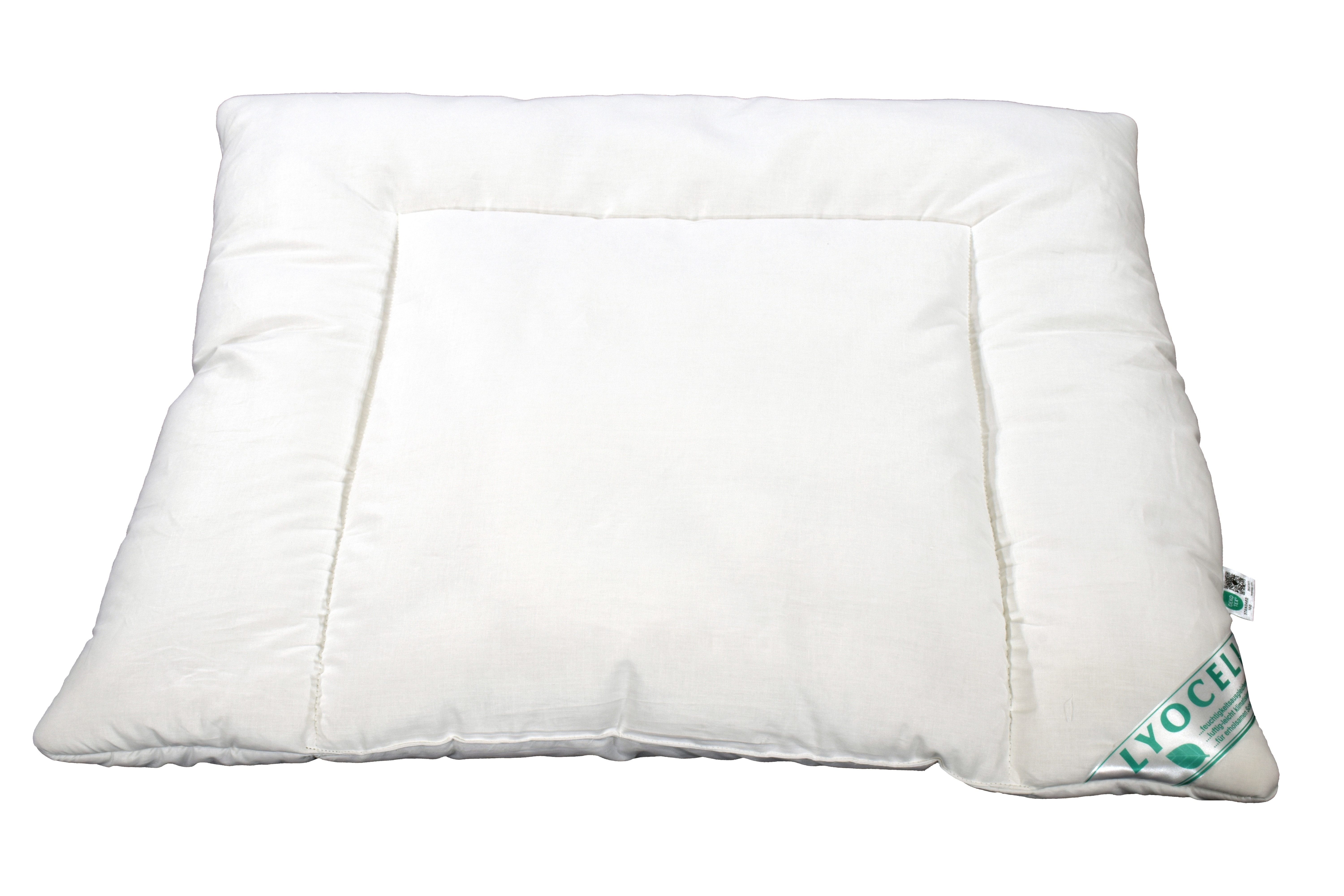 Betten Traumland Bauchschläferkissen TENCEL™ Lyocell Lenzing mit Kissenbezug 80x80 cm, Füllung: 60% TENCEL™ Lyocell Lenzing und 40% Polyester, Flachschläfer, Bauchschläfer, atmungsaktiv und sehr hygienisch, pflegeleicht