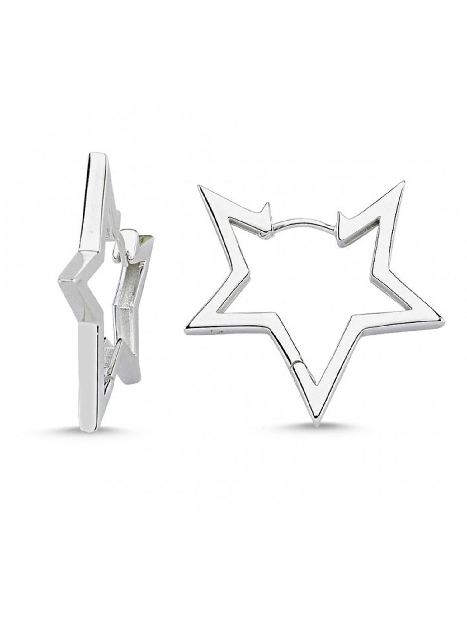Adelia´s Paar Ohrclips »925 Sterling Silber Ohrringe - Creolen«, 925 Silber  poliert Stern klein online kaufen | OTTO