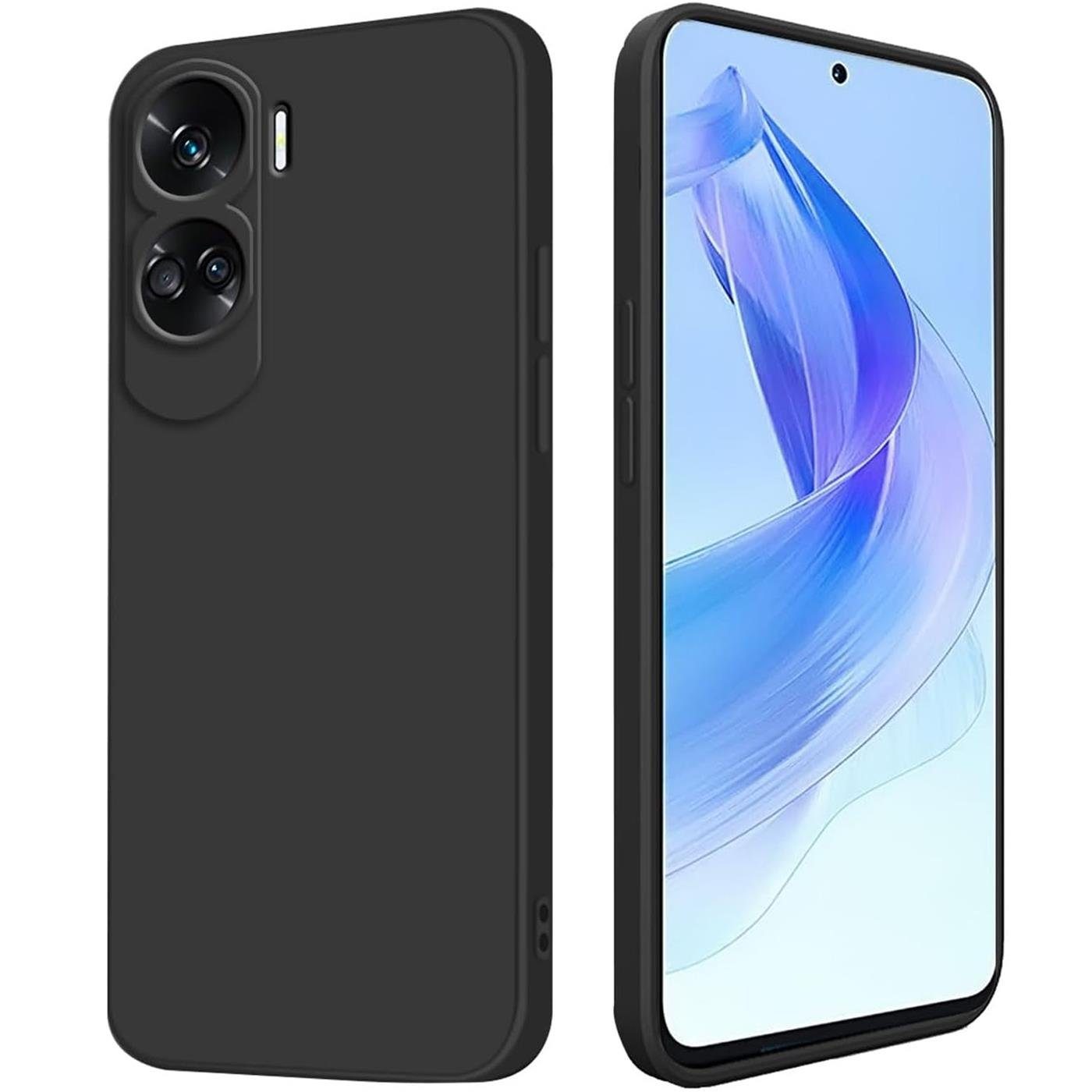 CoolGadget Handyhülle Black Series Handy Hülle für Honor 90 Lite 5G 6,7 Zoll, Edle Silikon Schlicht Robust Schutzhülle für Honor 90 Lite Hülle