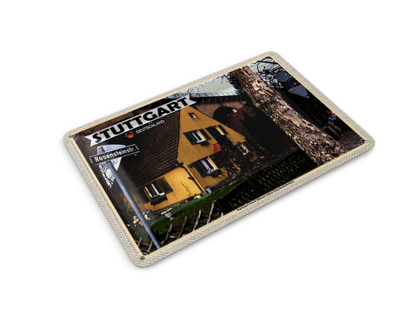 Femer GmbH Postkarte Städte Stuttgart Nord Haus Eisenbahnbrücke 14x10 cm, unfrankiert