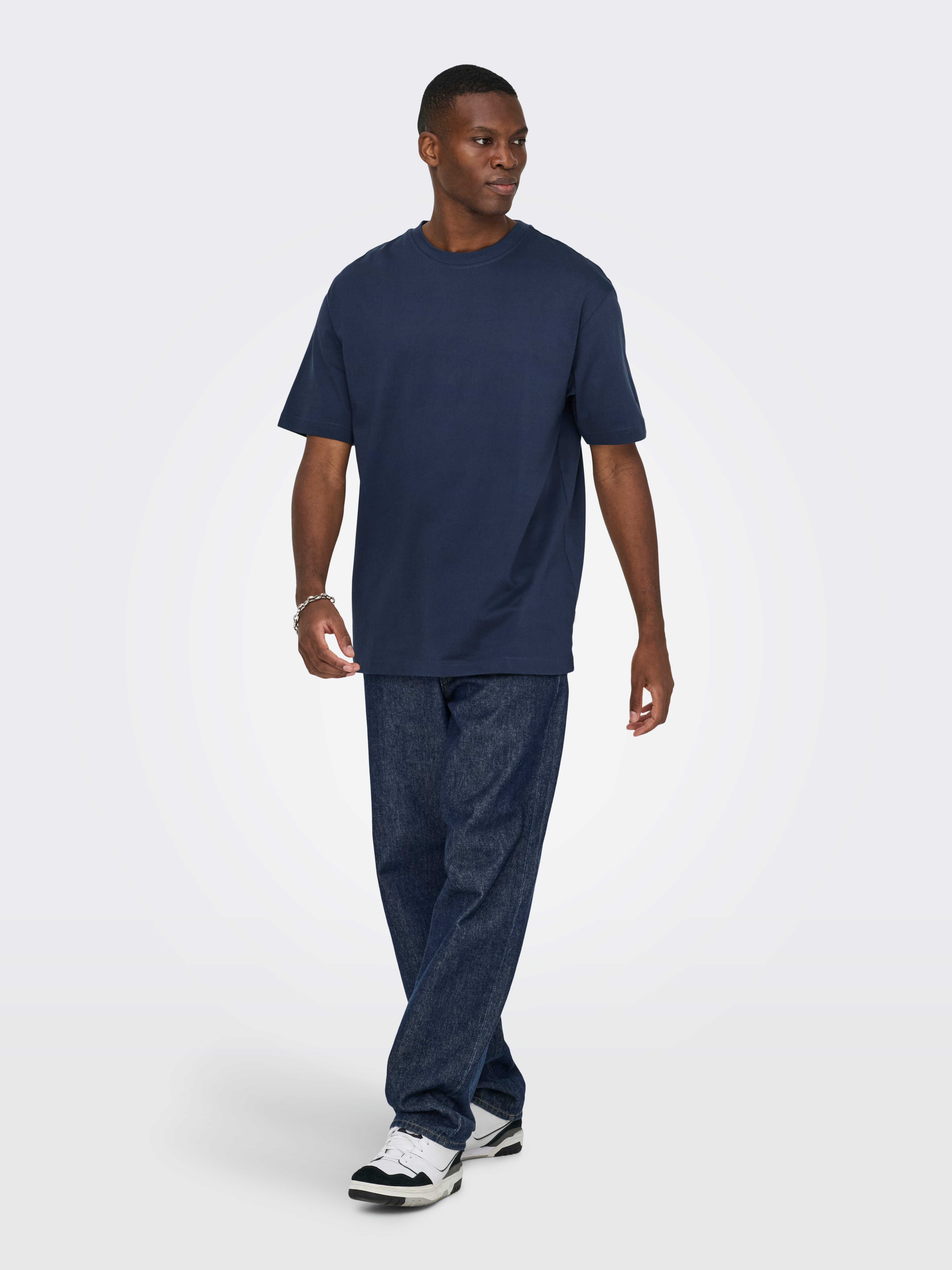 ONLY & SONS Rundhalsshirt ONSFRED RLX SS TEE Baumwolle, relaxed fit