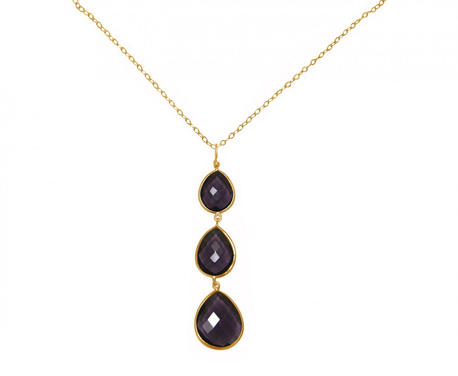 Bild von Gemshine Kette mit Anhänger »Amethyst Tropfen CANDY«, Made in Spain