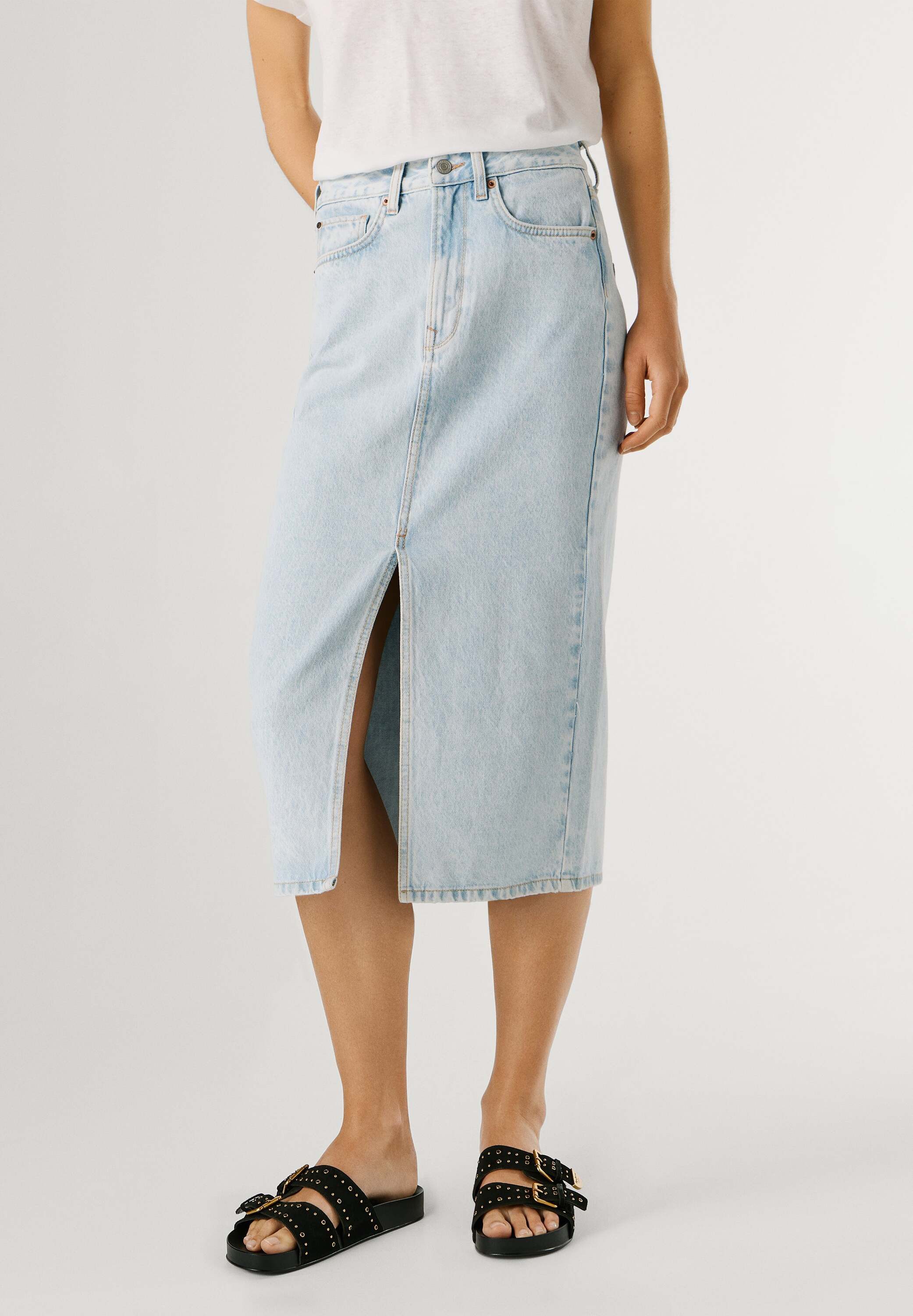 Pepe Jeans A-Linien-Rock skirt MIDI SKIRT HW NIKITA