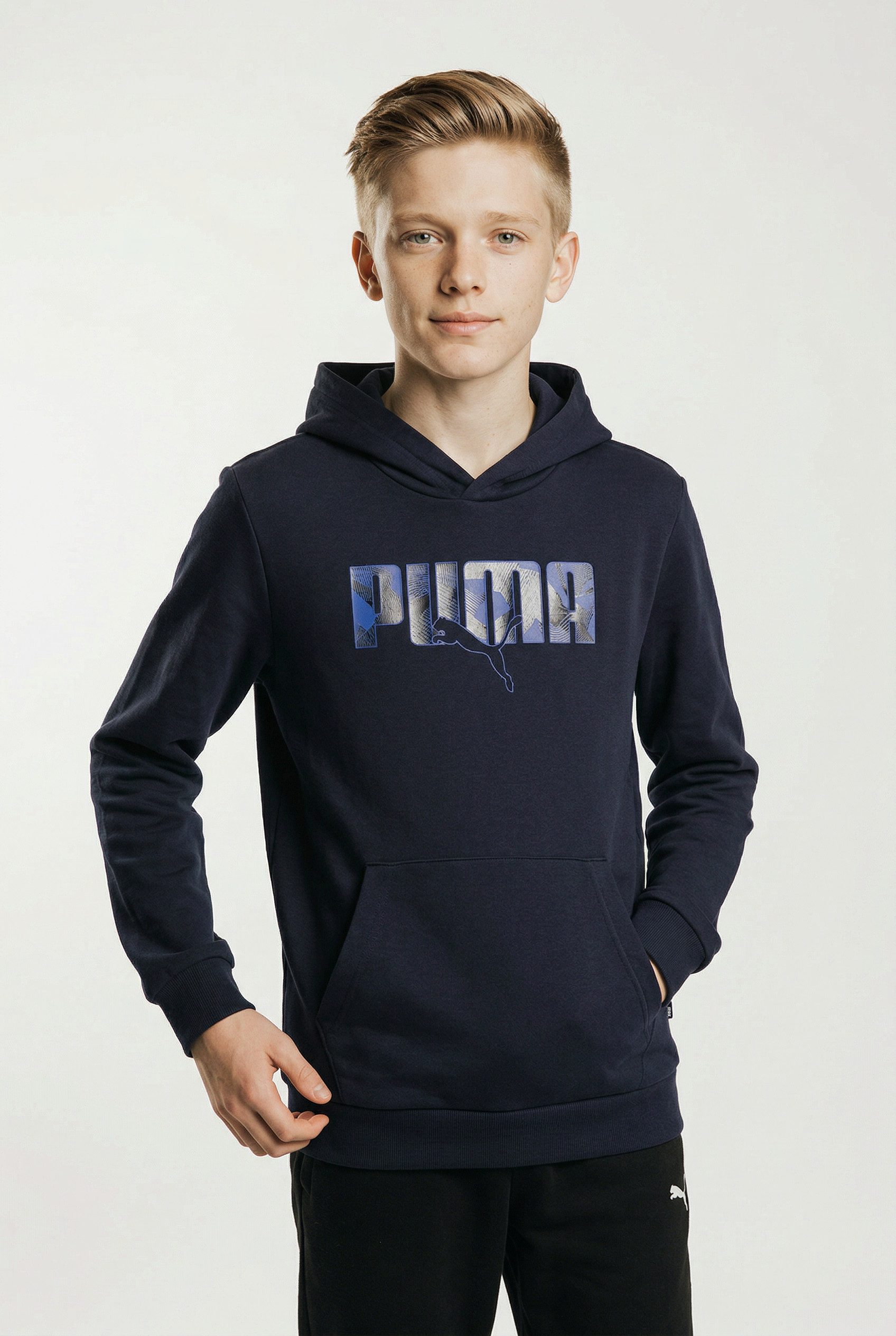 PUMA Kapuzensweatshirt ESS LOGO LAB STORY 2 HOODIE TR B für Jugendliche, mit Kapuze, mit Kängurutasche, Regular Fit
