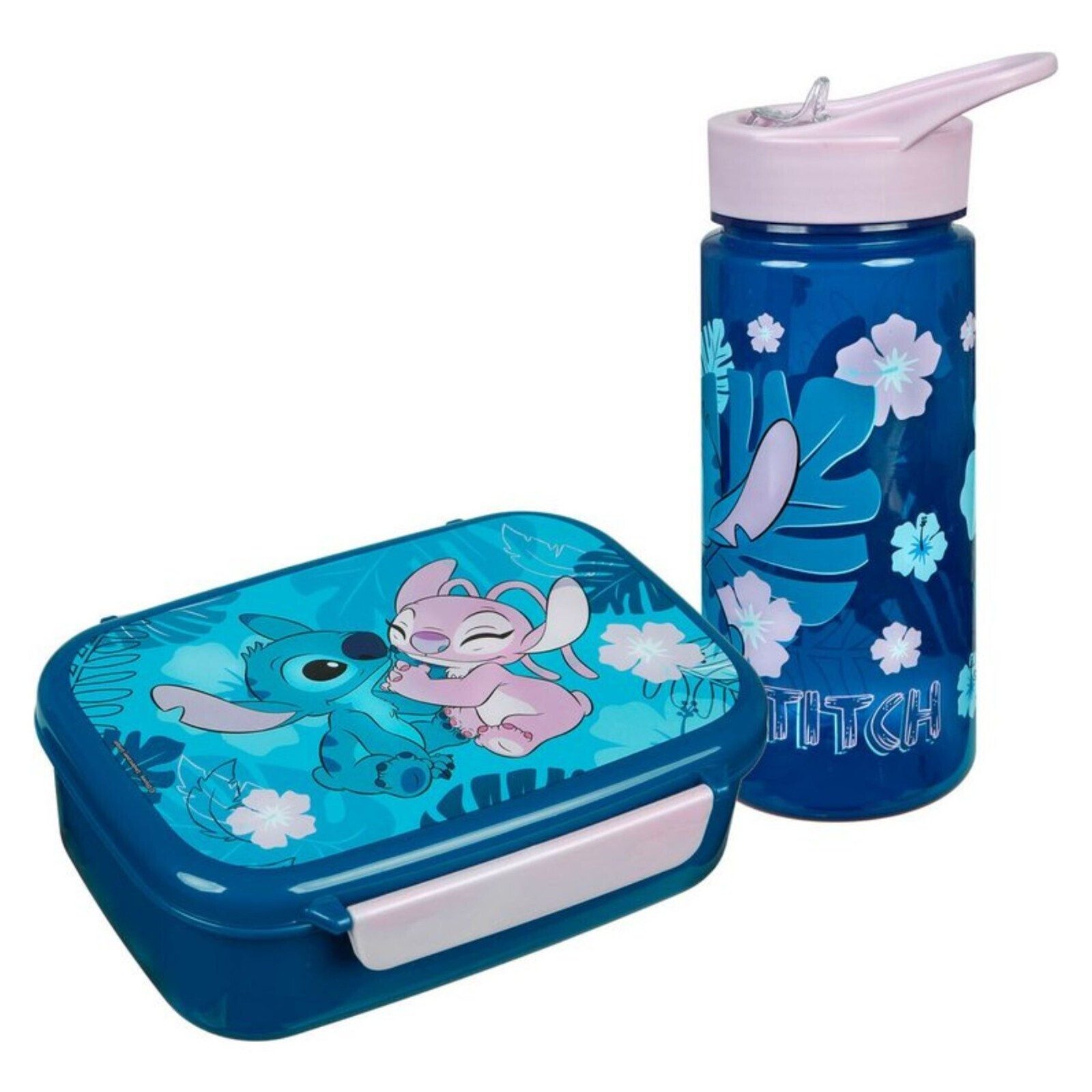 Disney Lunchbox Disney Lilo und Stitch 2 tlg. Set Brotdose plus Trinkflasche 500 ml, (2-tlg., Spar-Set)