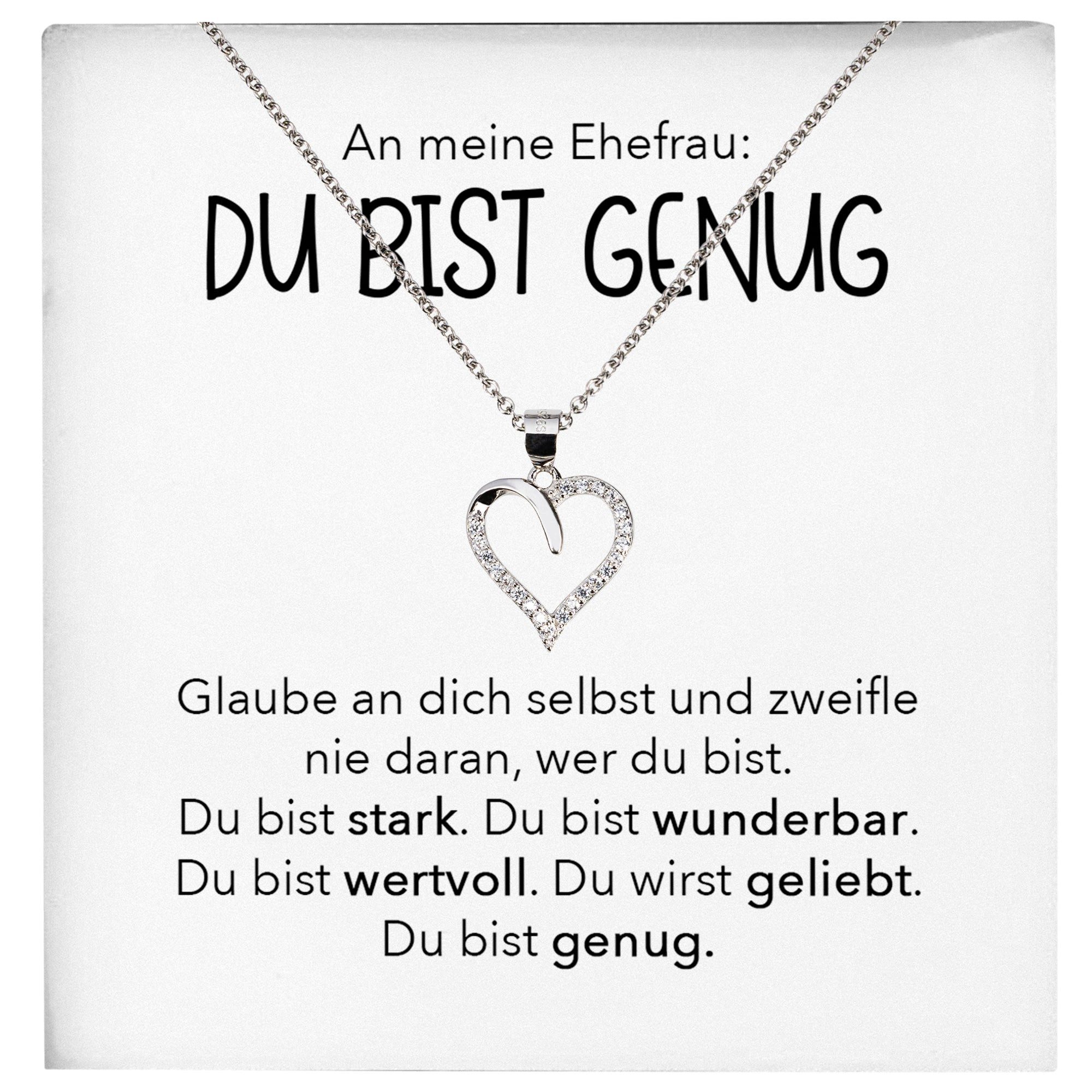 Schmuckset Ehefrau Hochzeitstag Valentinstag Du Bist Genug Geschenk Halskette