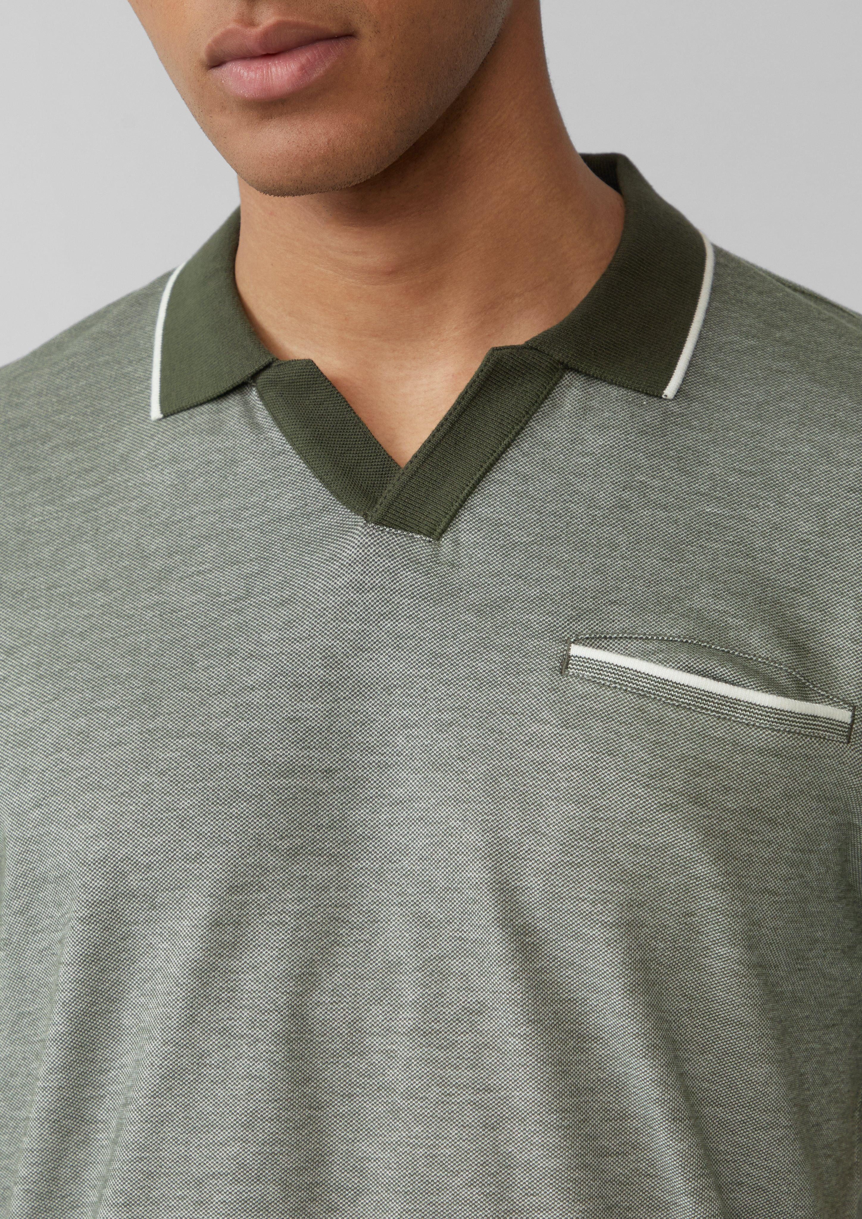 s.Oliver Kurzarmshirt Poloshirt aus zweifarbigem Piqué günstig online kaufen