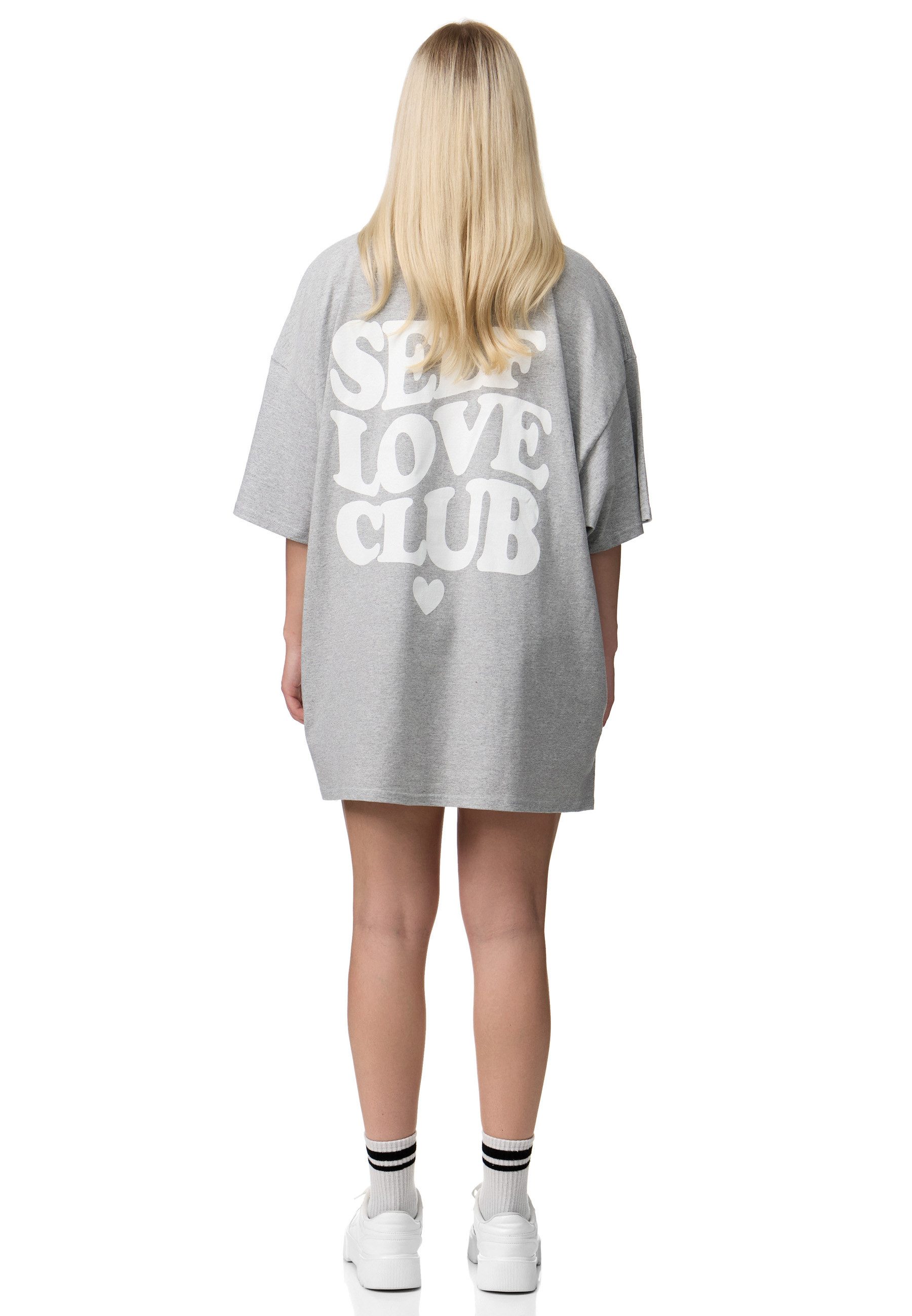 T-Shirt Worldclassca Oversized Print LOVE CLUB T-Shirt lang Sommer Oberteil