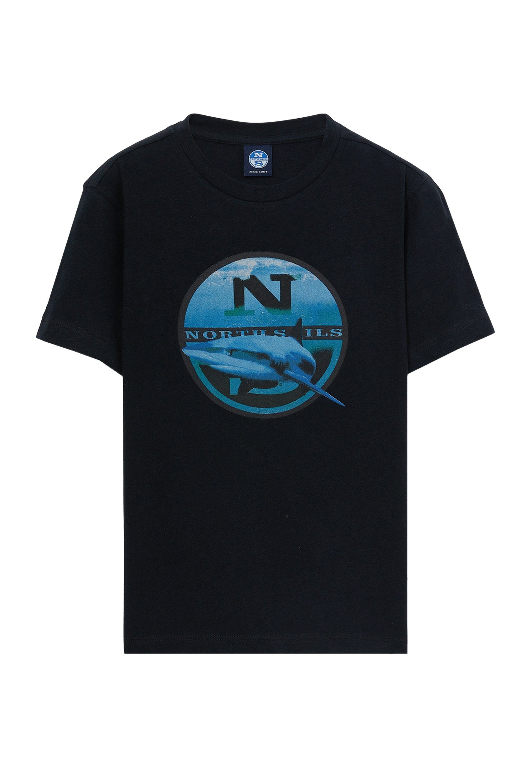 Sails North T-Shirt schwarz Baumwoll-Bambus-T-Shirt