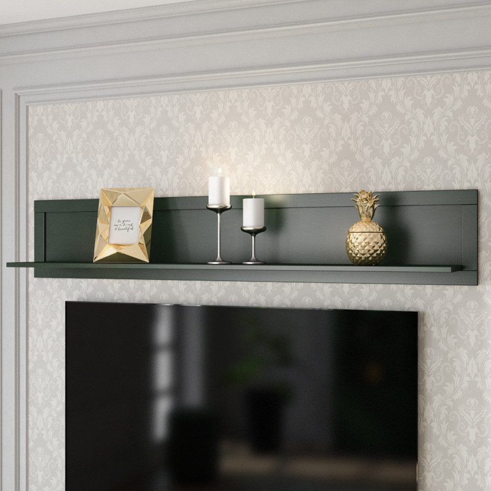 Lomadox Wandregal EPSOM-83, Wandboard grün Landhaus Stil 177x32x25 cm günstig online kaufen