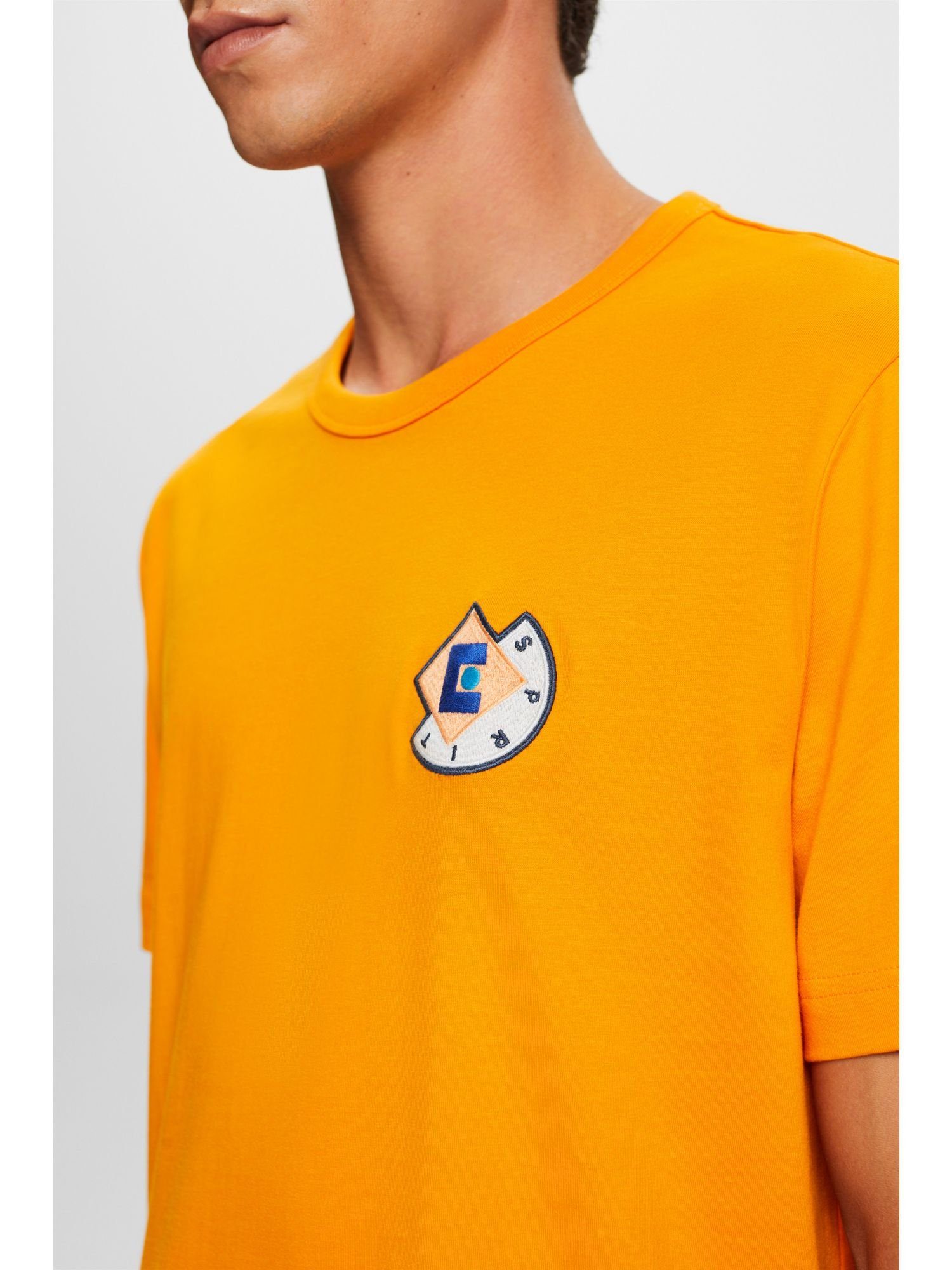 (1-tlg) mit ORANGE T-Shirt grafischem T-Shirt Esprit Logo GOLDEN