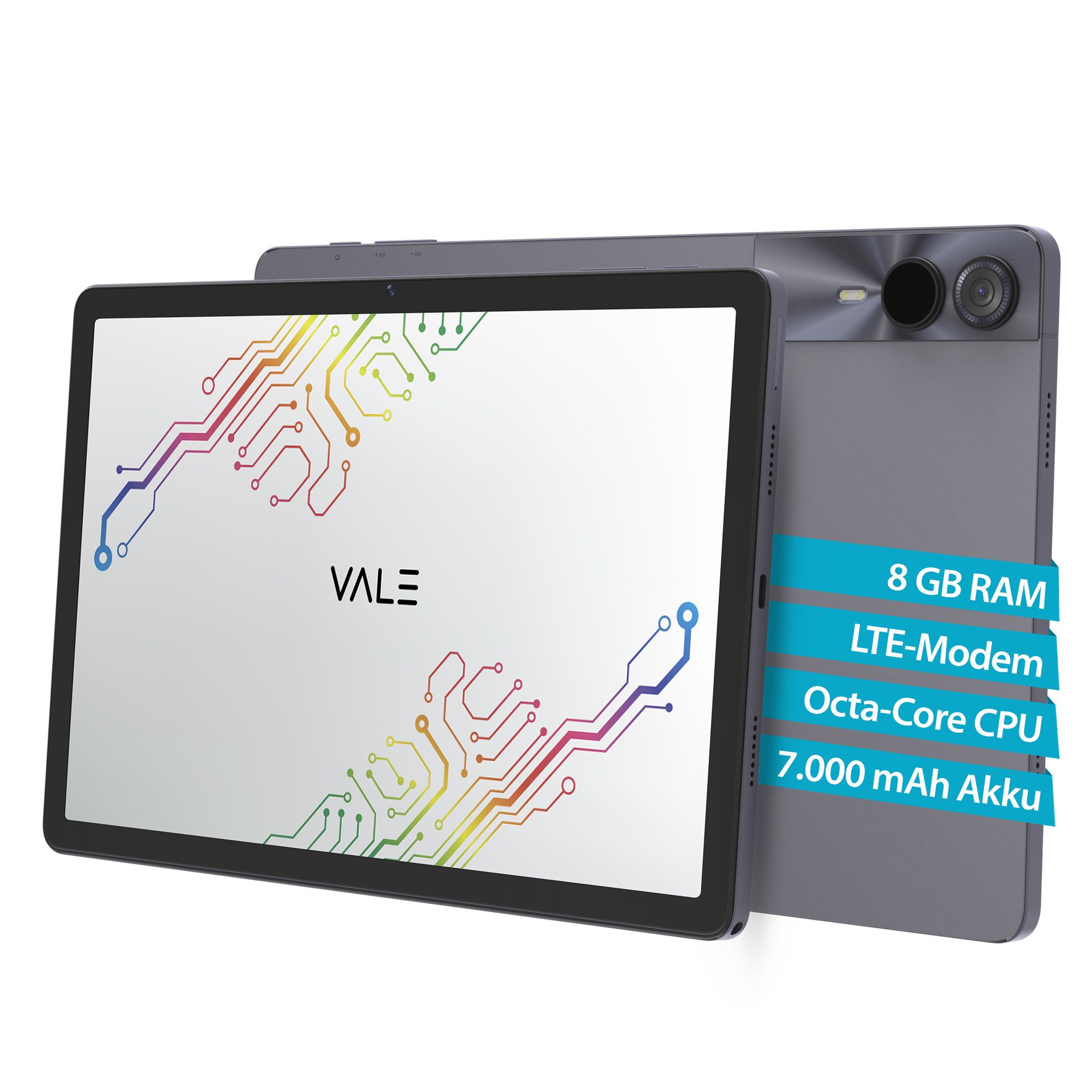 VALE Leistungsstarkes LTE & Wifi Tablet mit Android 14, 128 GB, V11E Tablet (11", 128 GB, Android 14, LTE, 11" Display, 13MP Haupt- & 8MP Frontkamera, Business- & Schultablet)