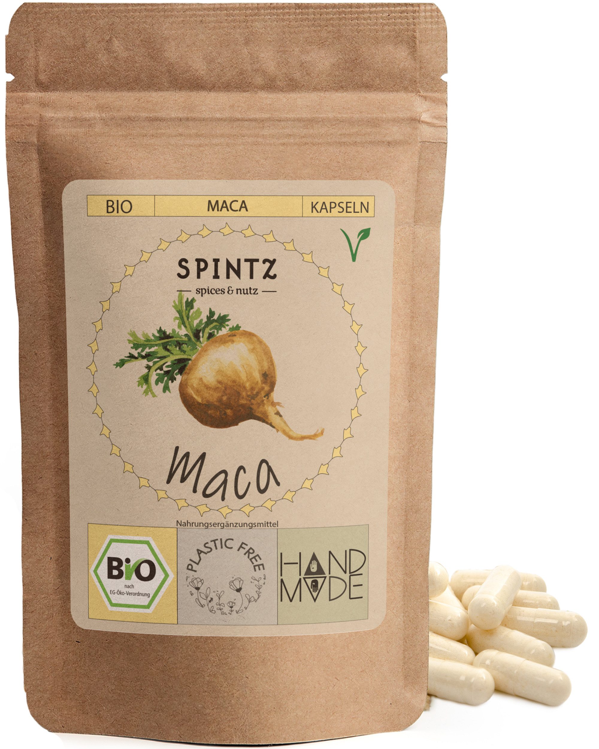 SPINTZ Bio Maca Kapseln 420 Stk 6 Kapseln (3,84g Maca Pulver) täglich mit ausreichend Flüssigkeit einnehmen, 1 er 420 St., 328 g