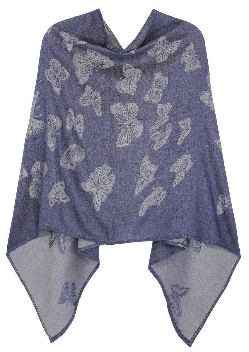 dy_mode Blusenponcho Schmetterlinge Muster Damen Poncho günstig online kaufen