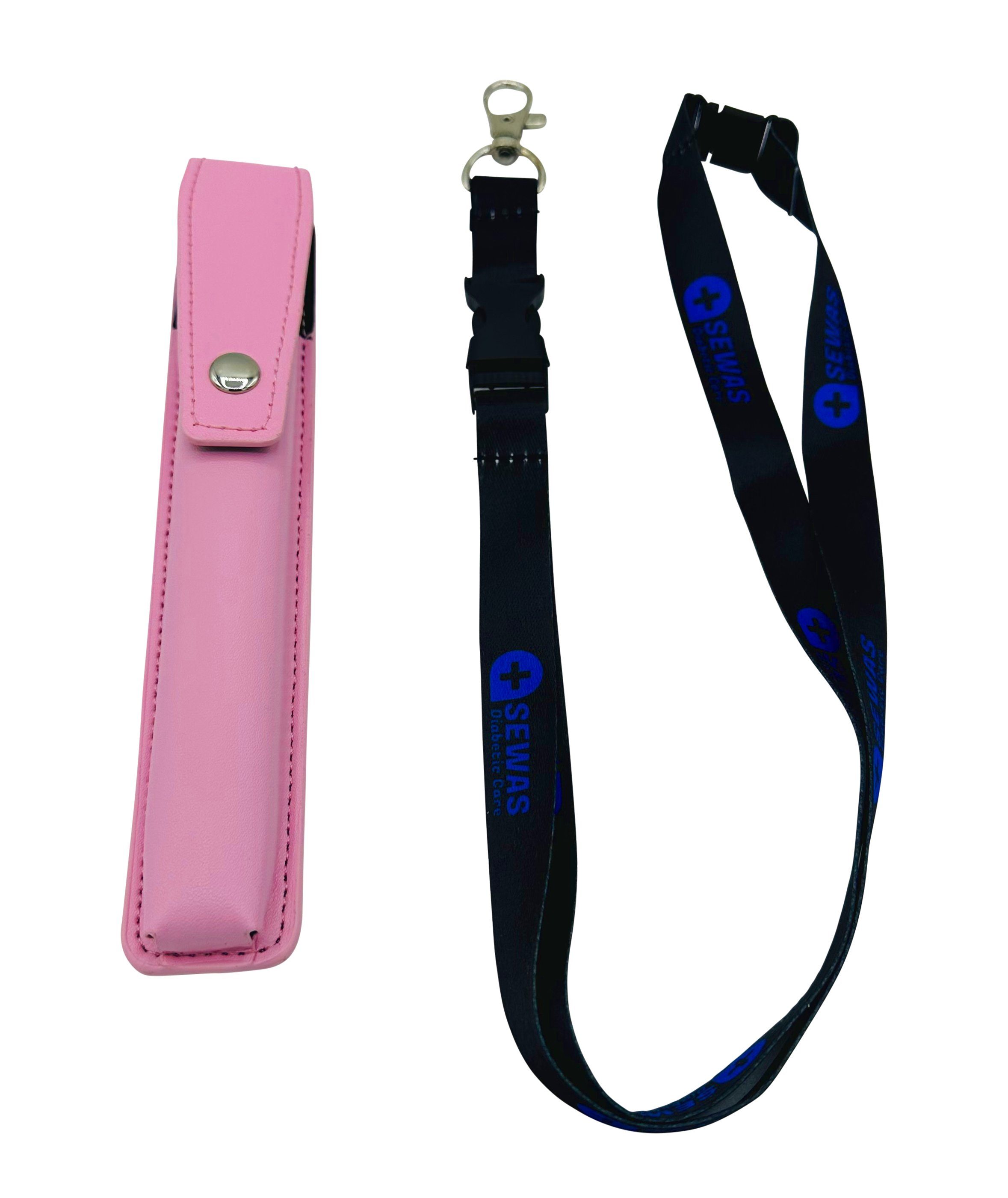 Aufbewahrungstasche Pink, für Mit Insulin der mit Pen Halsband Tasche Umhängen / Metallöse SEWAS Gürteltasche Diabetic an zum Tasche, Karabiner, Care Gürtelschlaufe