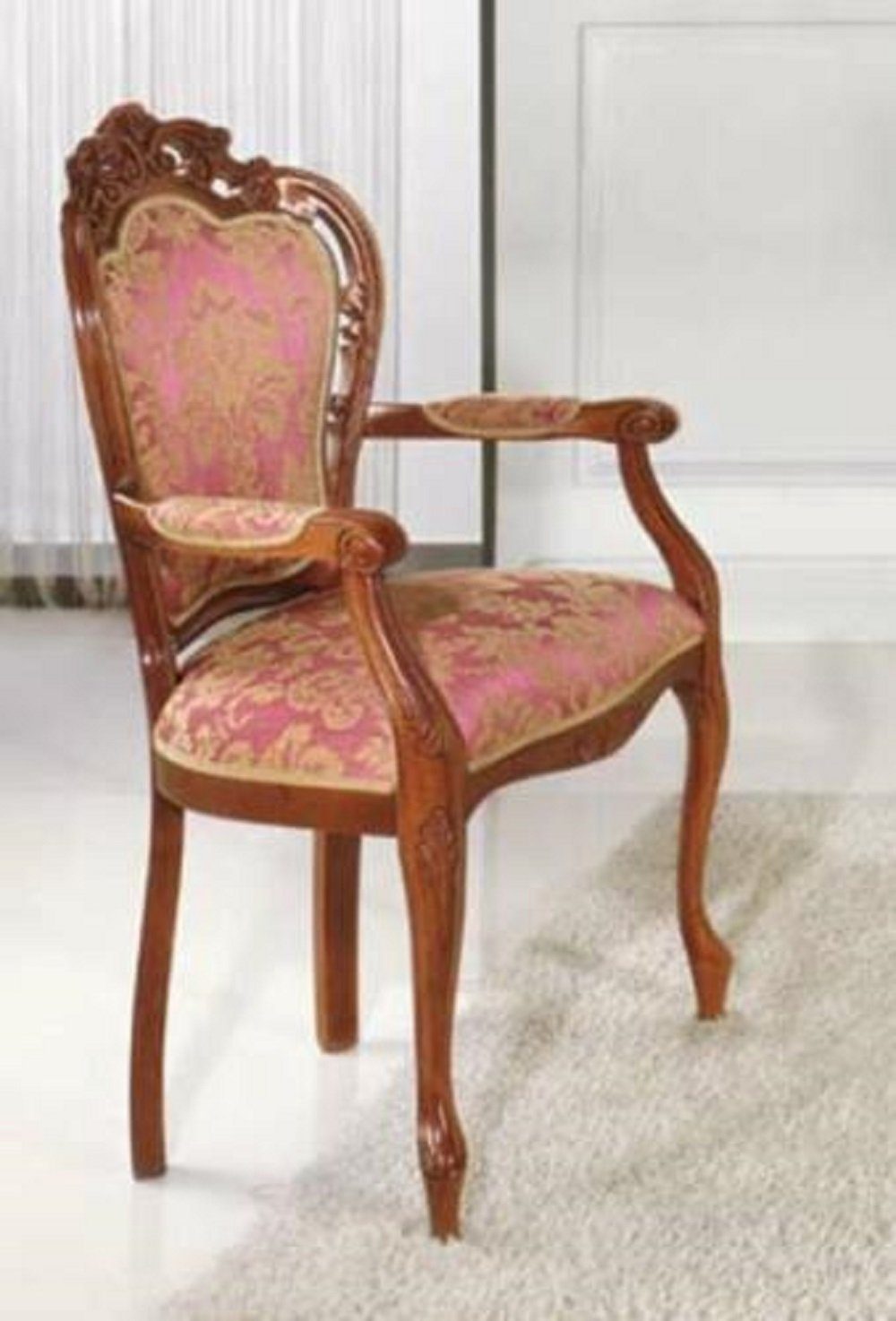 JVmoebel Stuhl Klassische Stühle Stuhl Designer Holzstuhl Luxus Holz Lehnstuhl